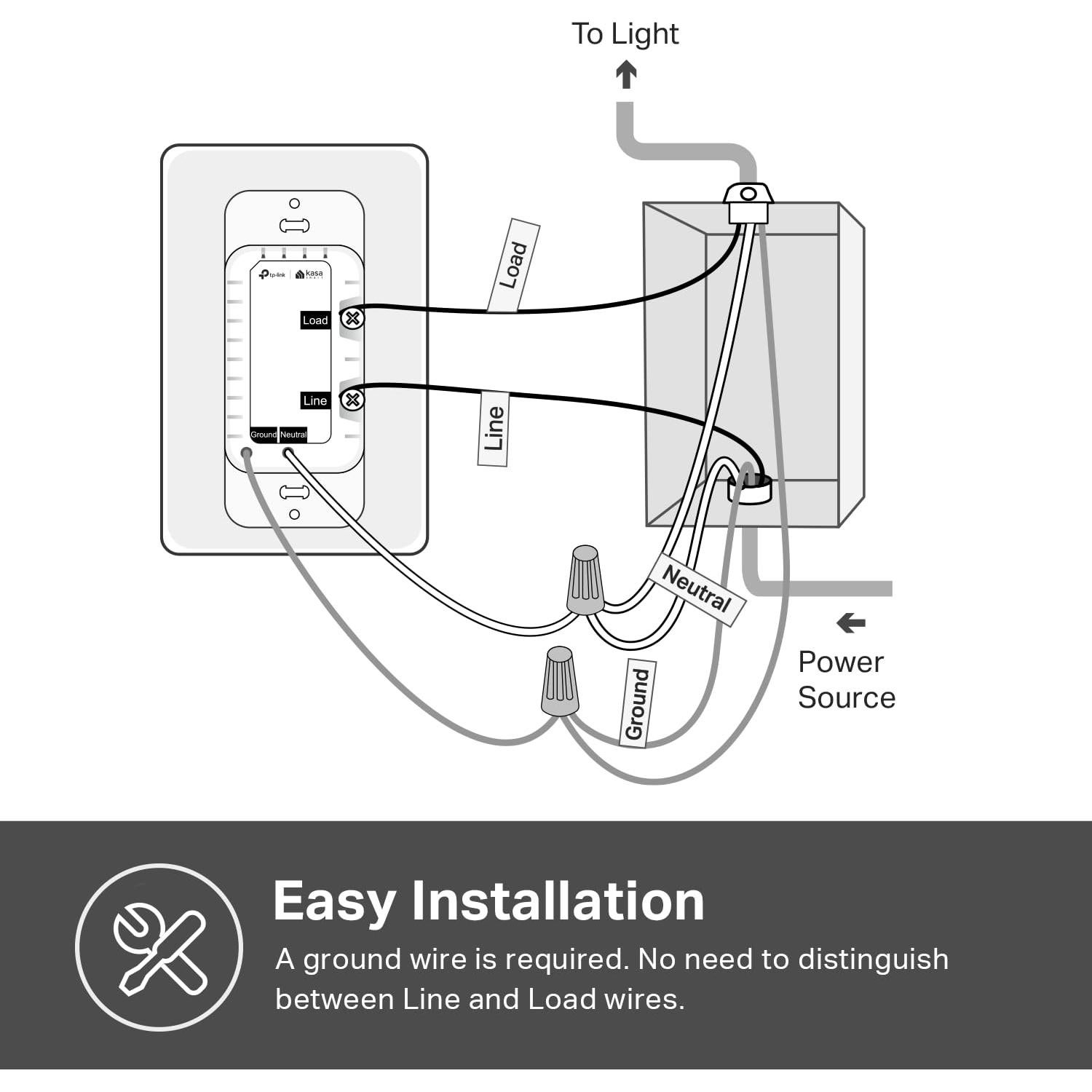 Interruptor de Luz Inteligente Kasa HS200 Blanco Wi-Fi 2.4GHz