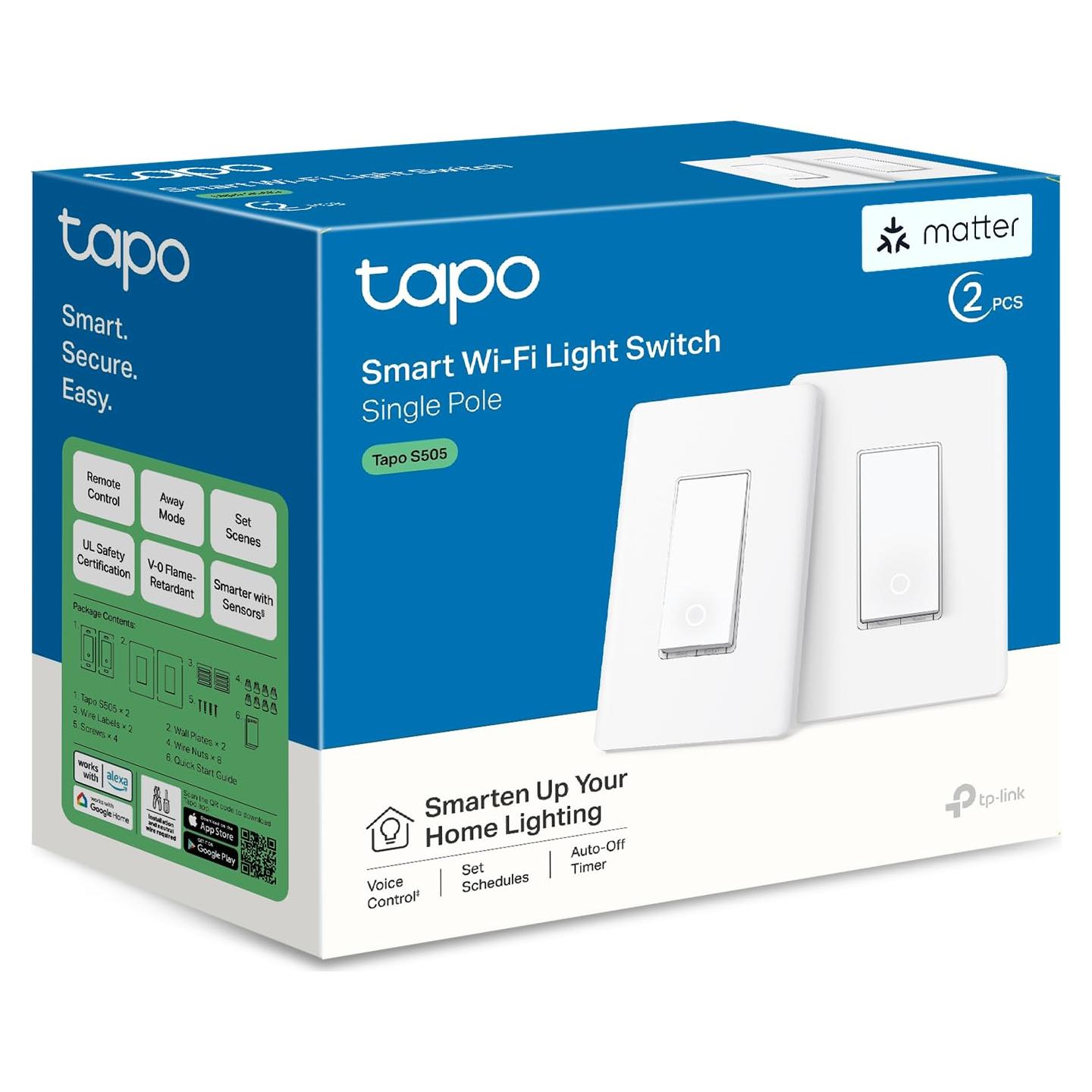 Interruptor de Luz Inteligente TP-Link Tapo S505 2-Pack | Control por Voz