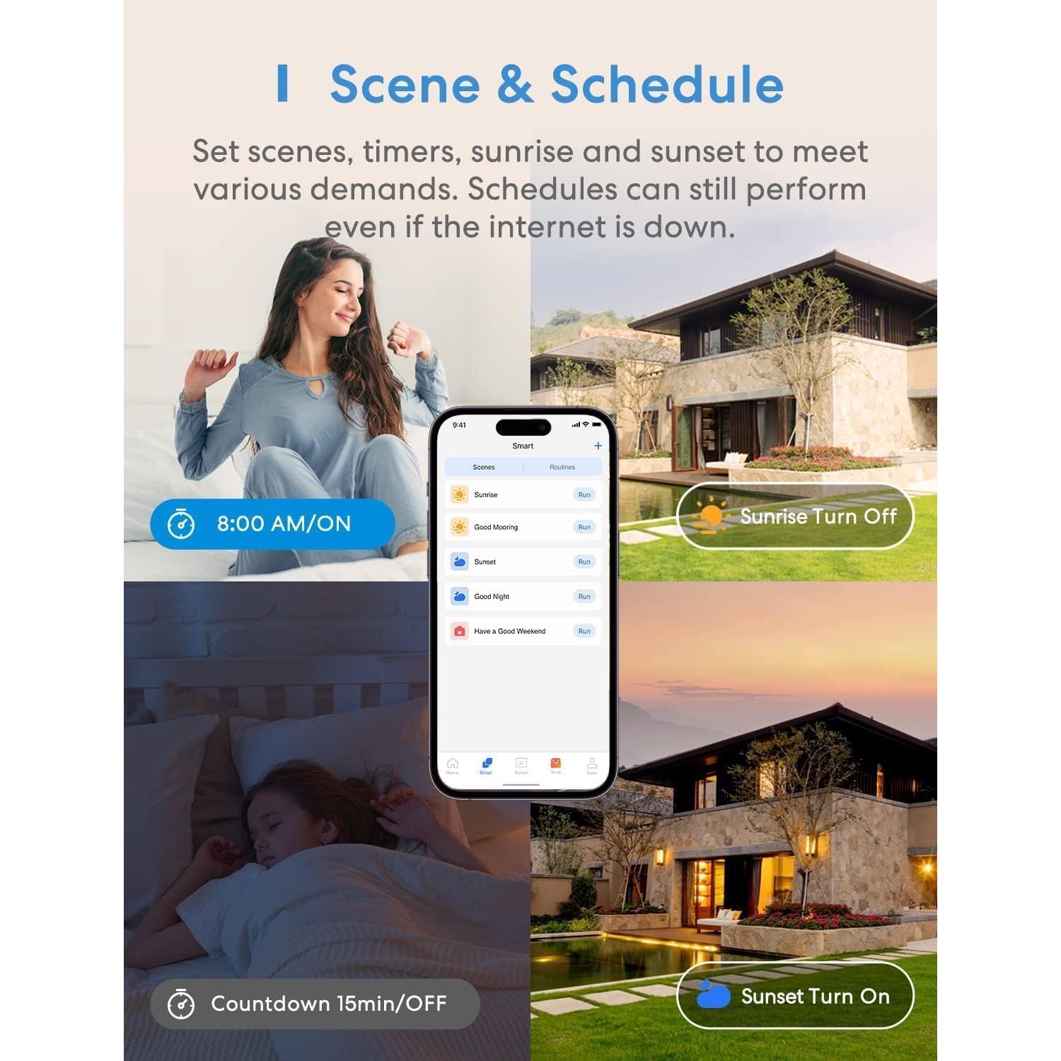 Interruptor de Luz Inteligente Meross WiFi 2 Unidades Control Voz