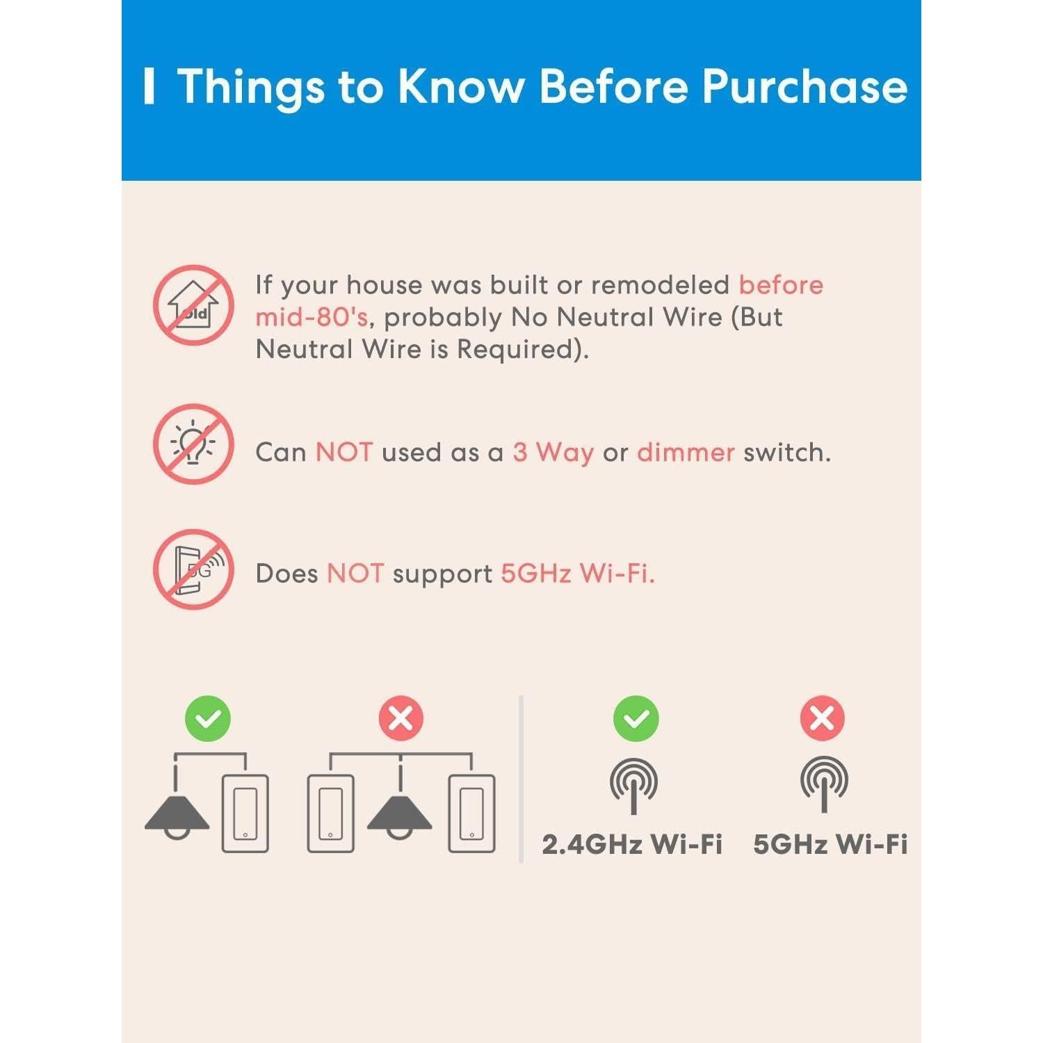 Interruptor de Luz Inteligente Meross WiFi 2 Unidades Control Voz