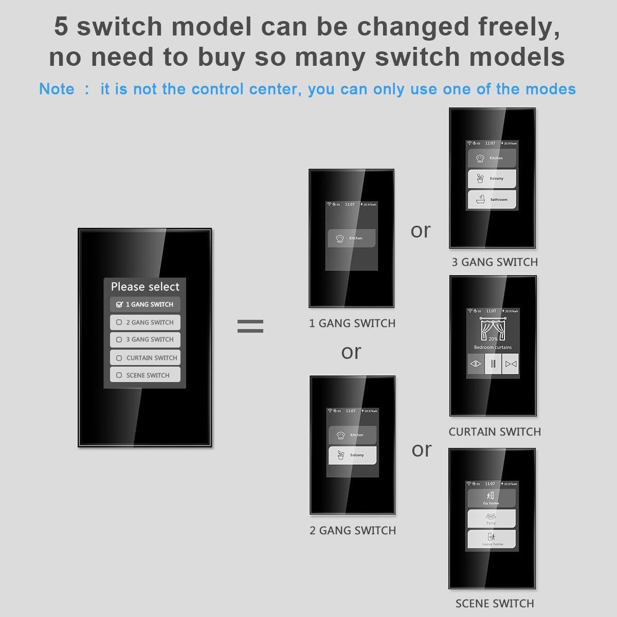 Interruptor de Luz Inteligente LANBON L8-HS Negro WiFi 2.4GHz