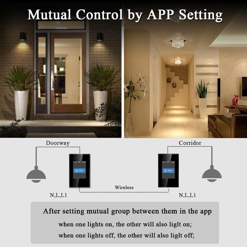 Interruptor de Luz Inteligente LANBON L8-HS Negro WiFi 2.4GHz