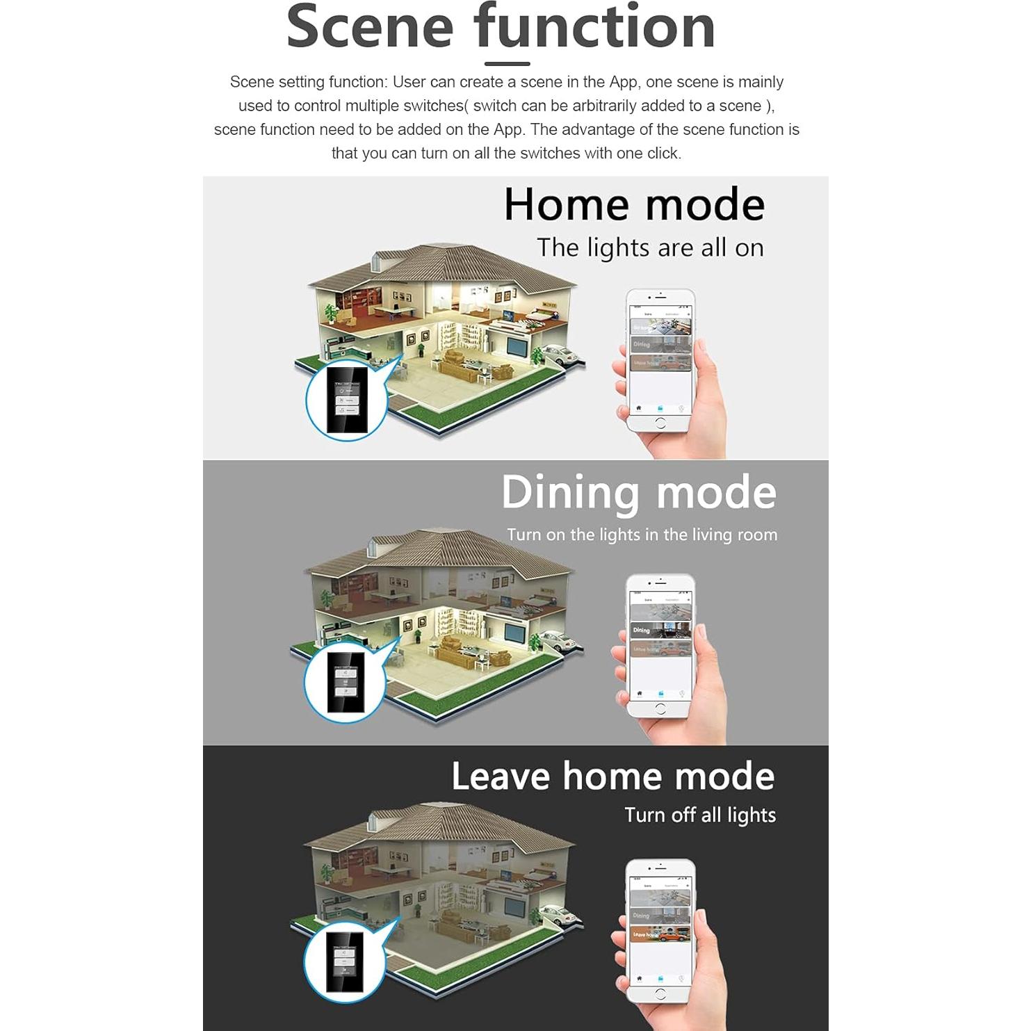 Interruptor de Luz Inteligente LANBON L8-HS Negro WiFi 2.4GHz