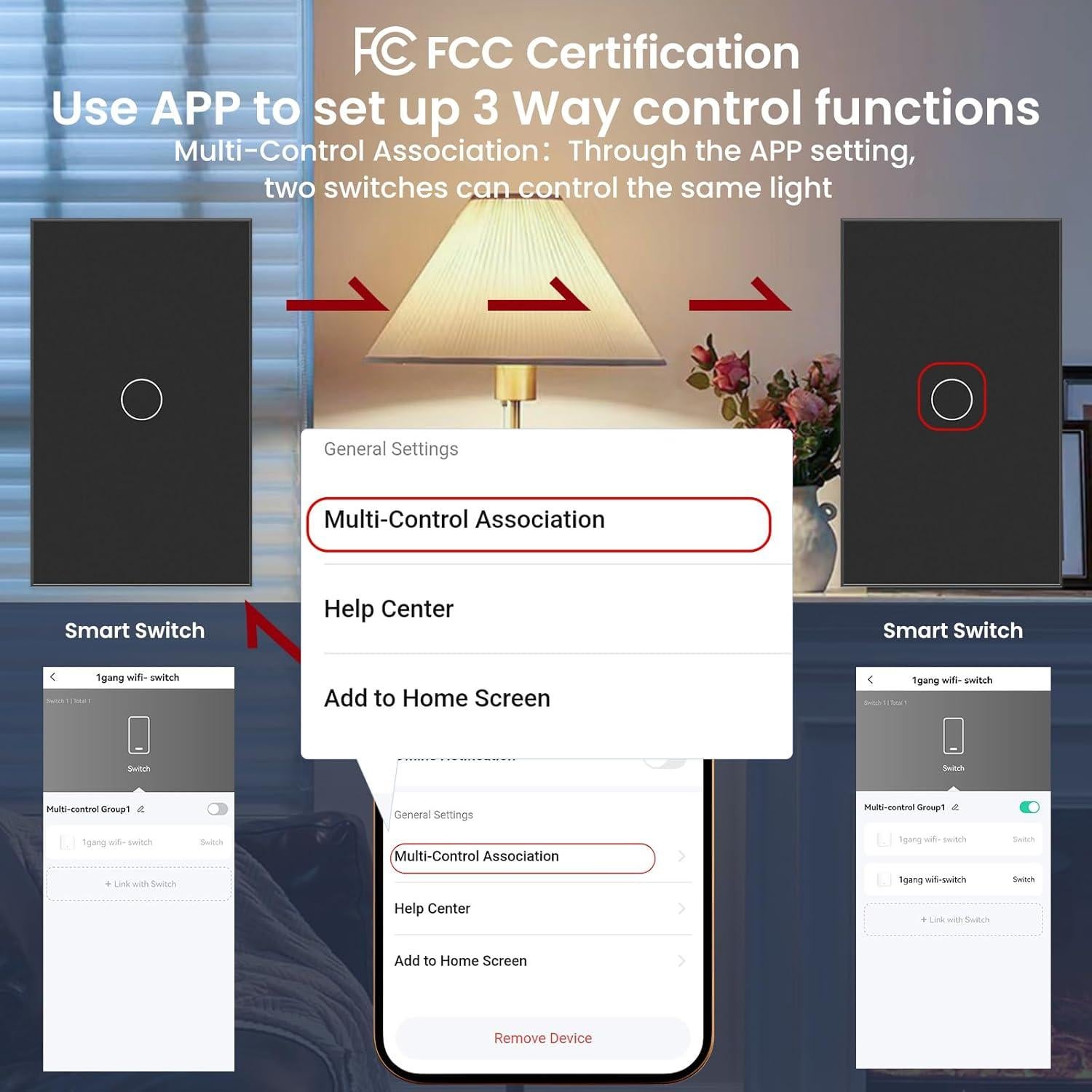 Interruptor de Luz Inteligente LOUYSGEN 1 Gang Wi-Fi 2.4GHz Negro