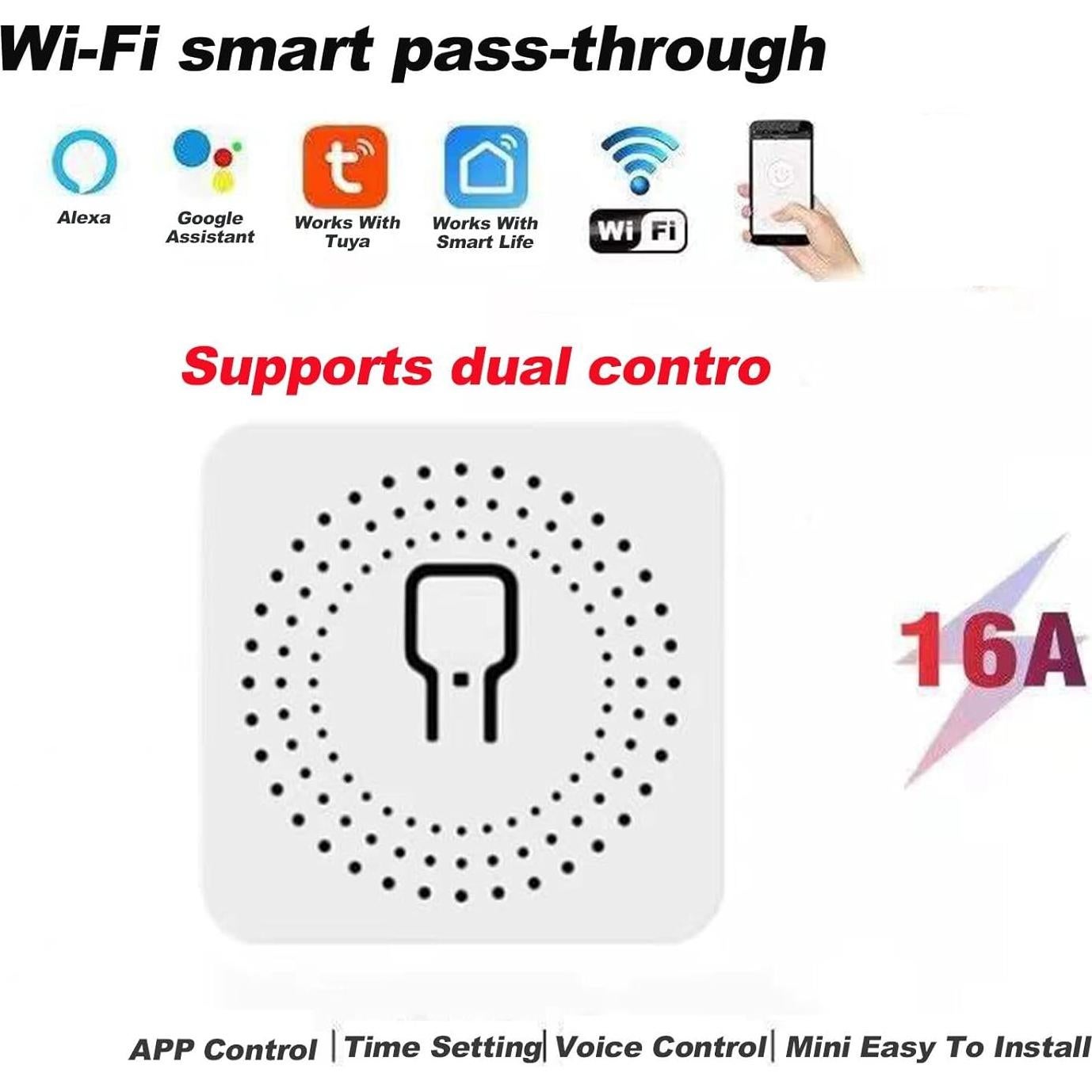 Interruptor de Luz Inteligente WiFi Bkiyougo 4 Paquete 16A