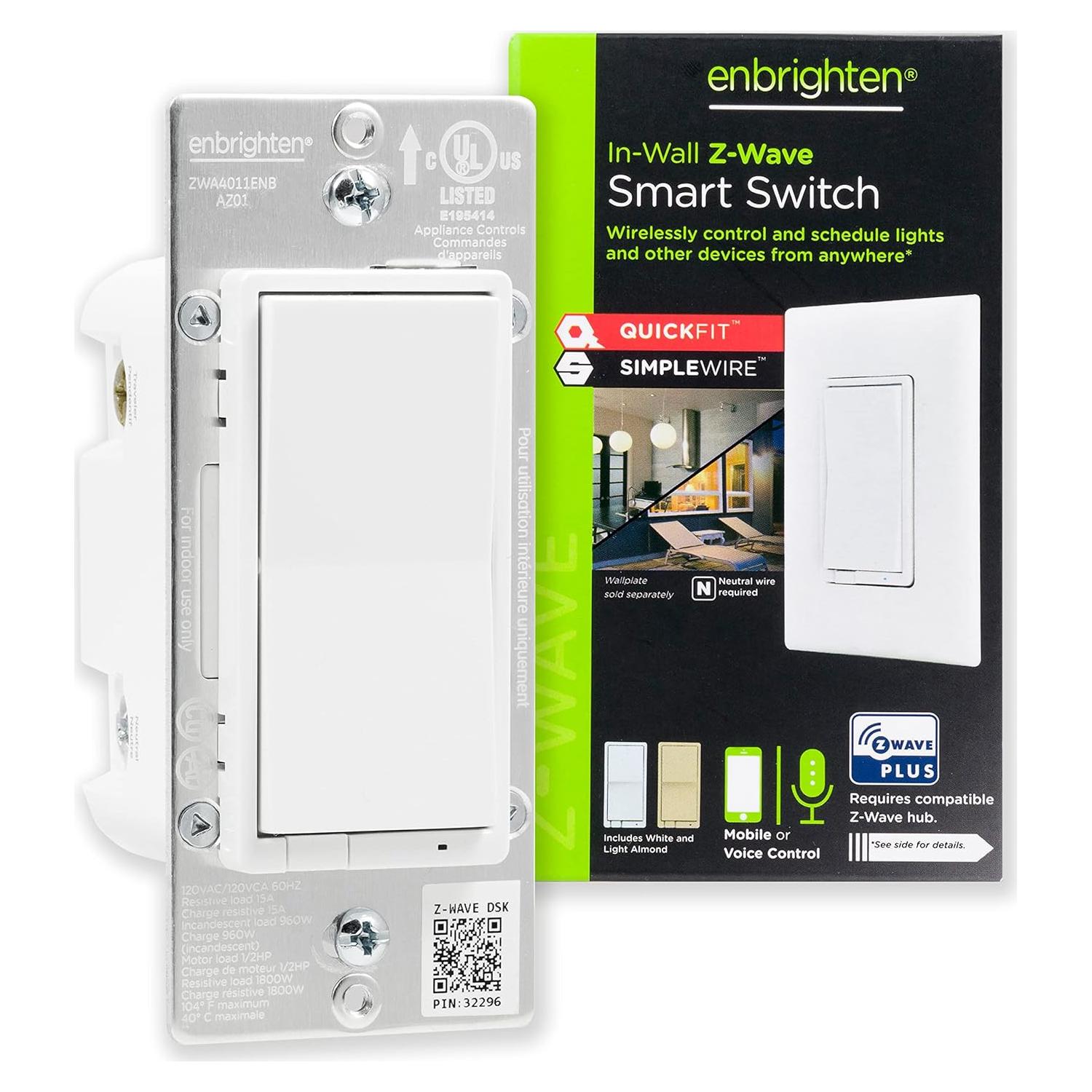 Interruptor de Luz Inteligente Enbrighten Z-Wave 700 QuickFit