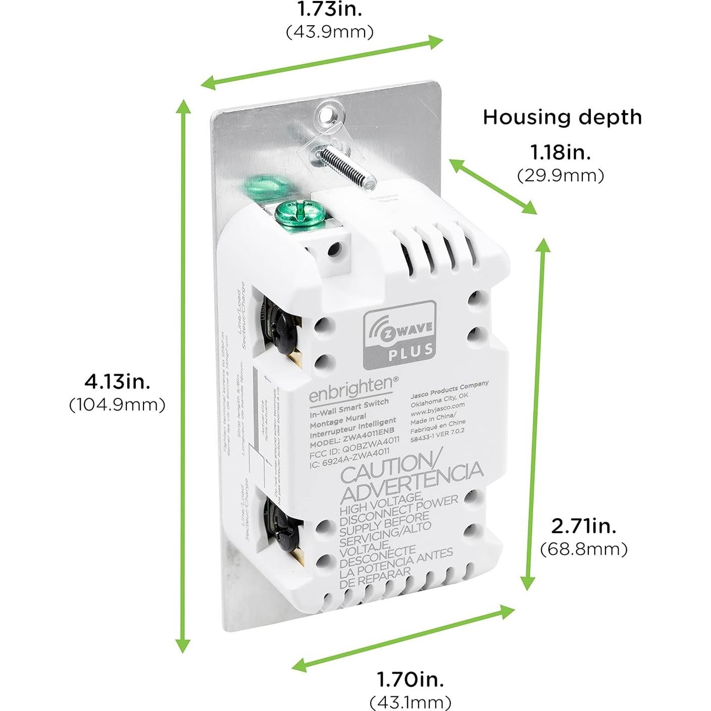 Interruptor de Luz Inteligente Enbrighten Z-Wave 700 QuickFit