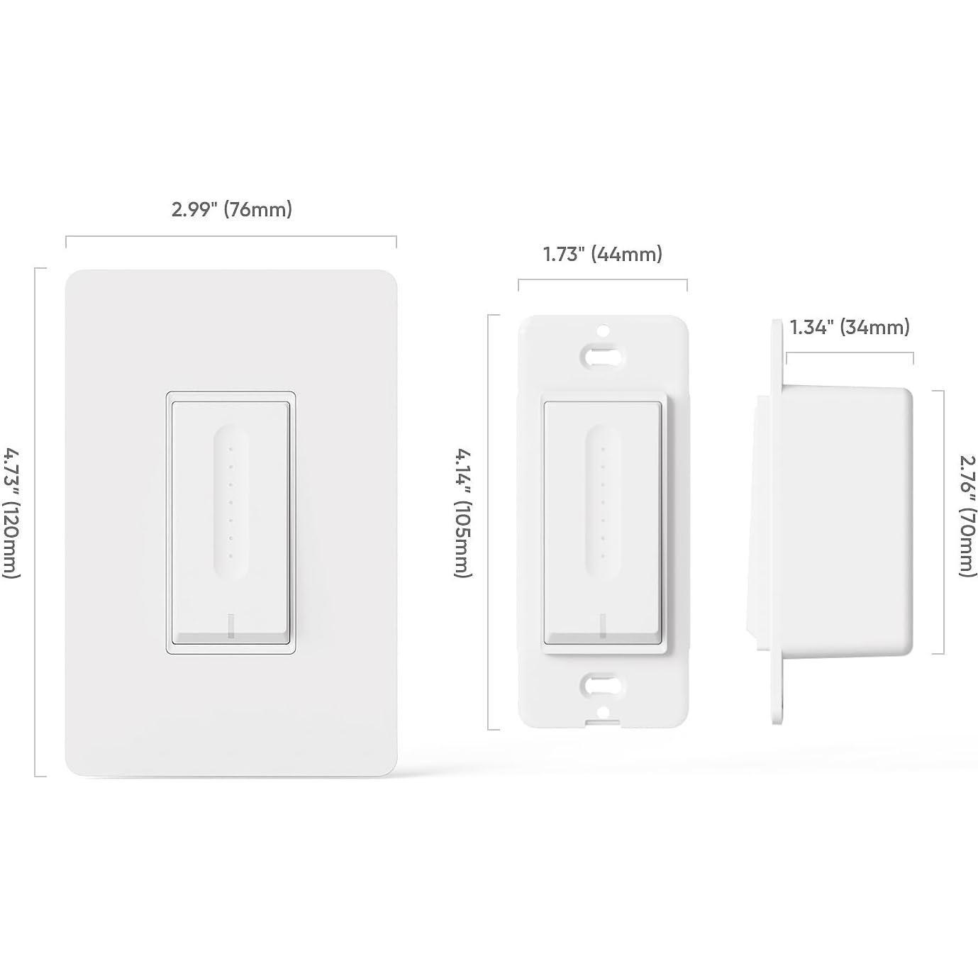 Interruptor Regulador Inteligente TREATLIFE 4 Paquete WiFi 2.4GHz