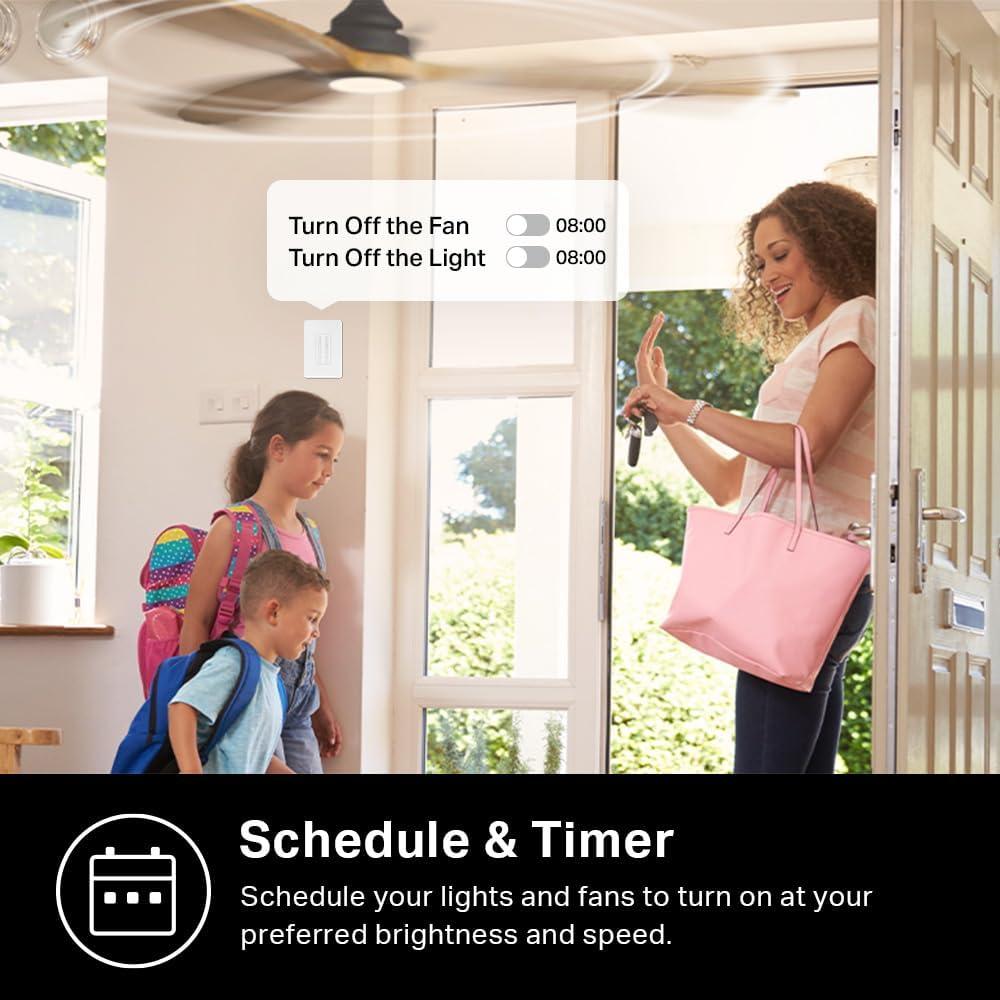 Control de Ventilador Inteligente Kasa KS240 | 4 Velocidades y Luz Ajustable