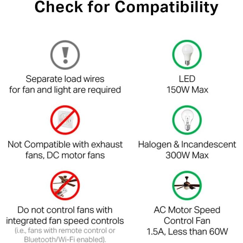 Control de Ventilador Inteligente Kasa KS240 | 4 Velocidades y Luz Ajustable