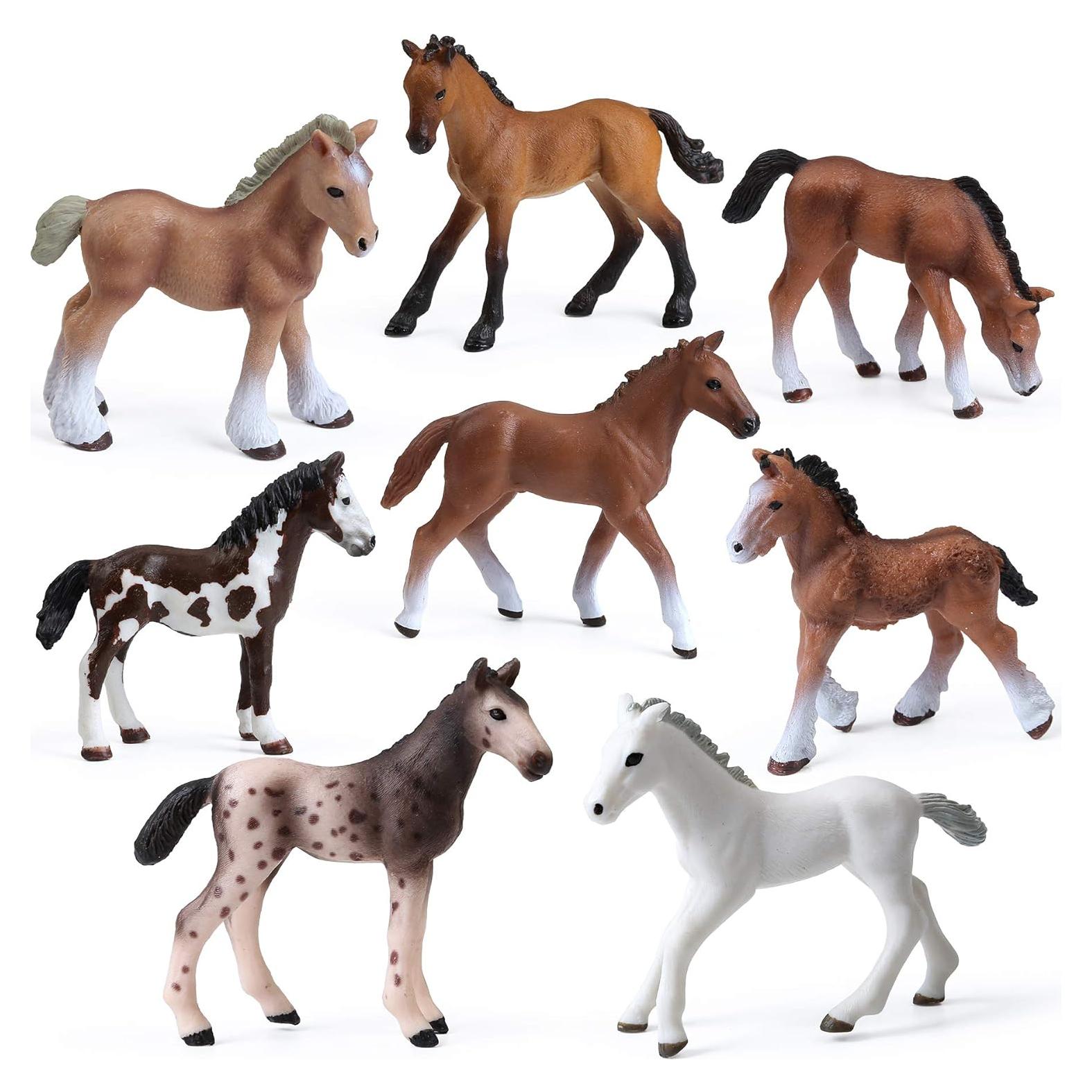 UANDME Set 8 Figuras de Caballos Realistas para Niños