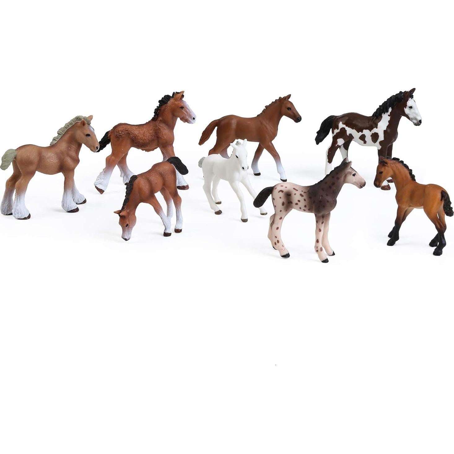UANDME Set 8 Figuras de Caballos Realistas para Niños