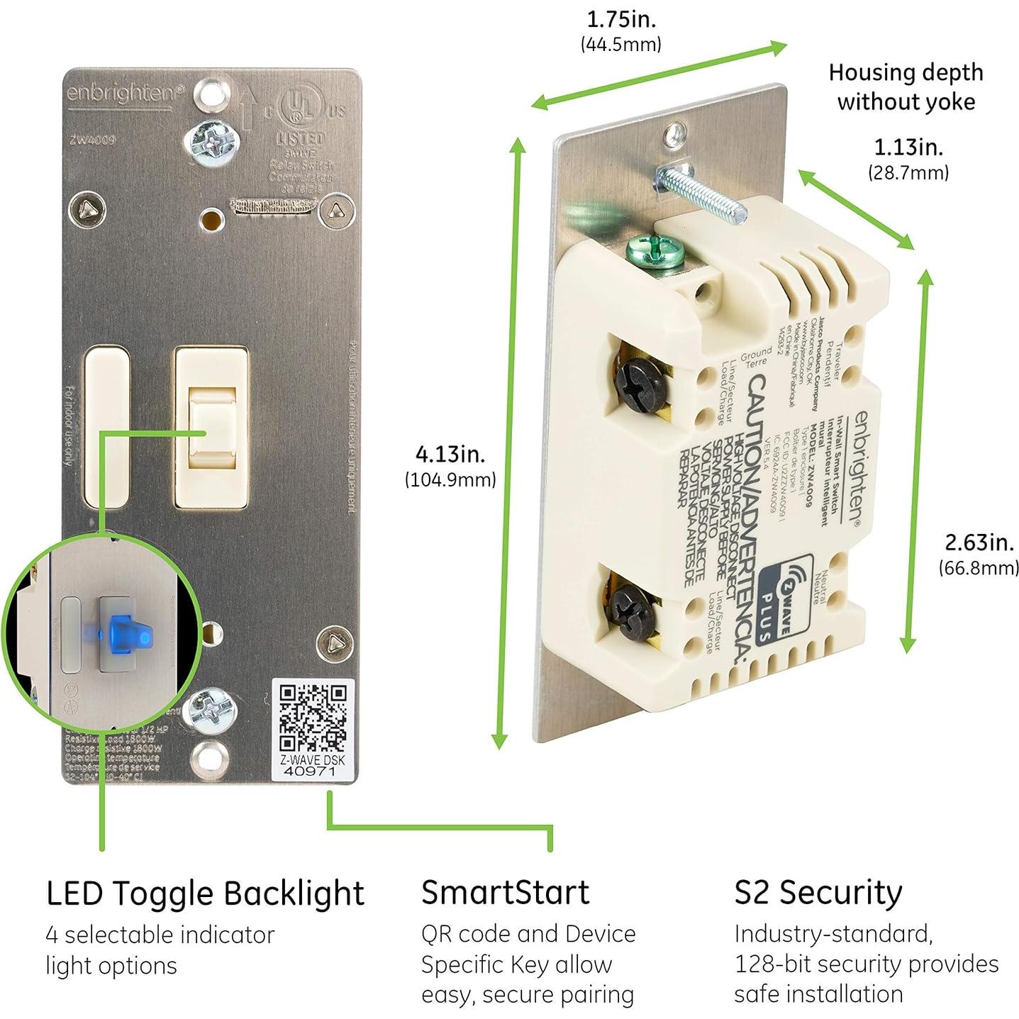 Interruptor de Luz Inteligente Enbrighten Z-Wave Plus 14293