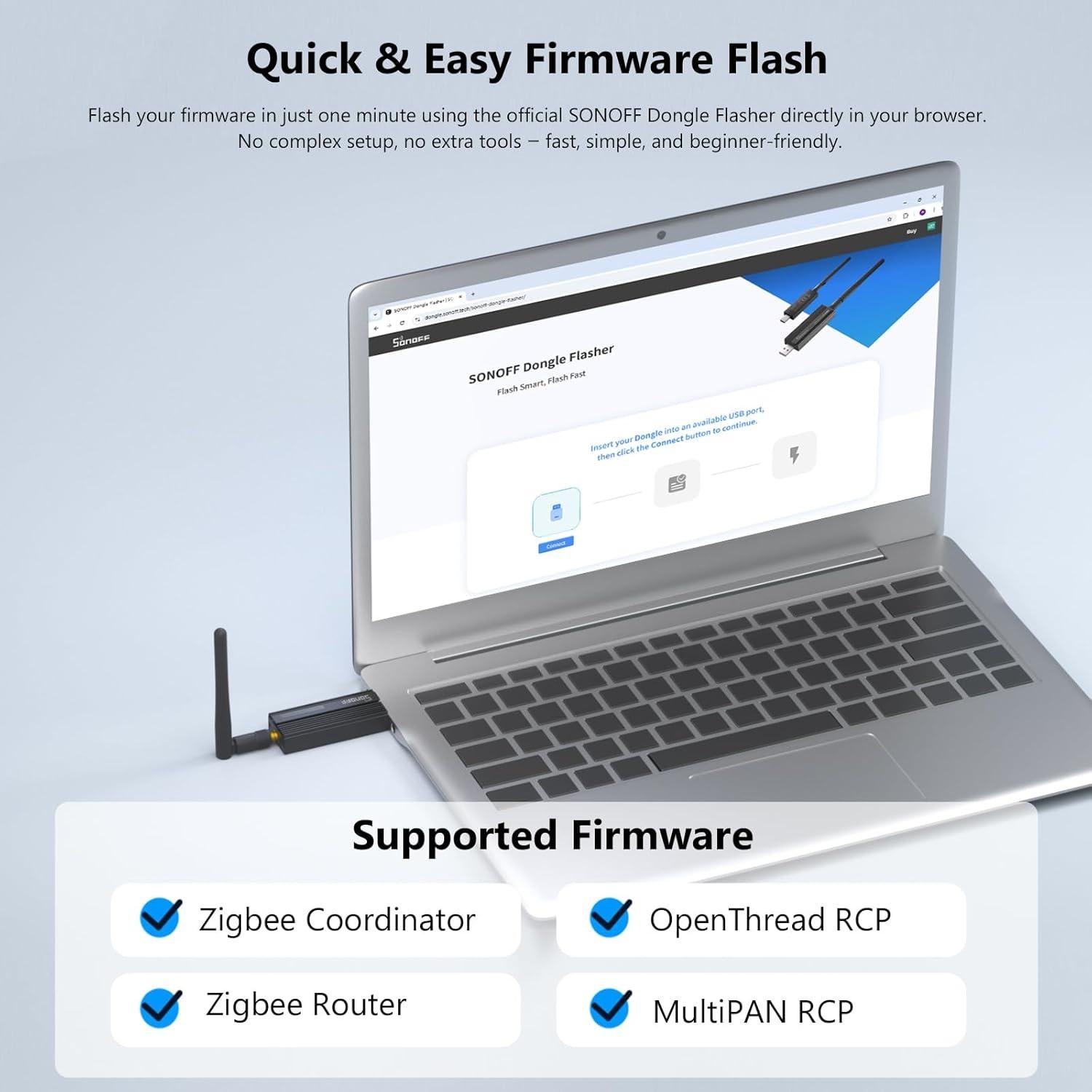 Dongle USB Zigbee SONOFF ZBDongle-E 19.98g Antena SMA