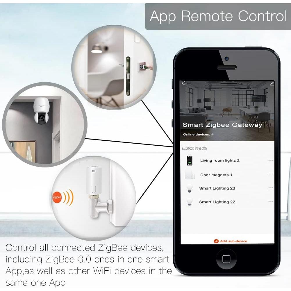 Hub de Puente Zigbee QIACHIP, Control WiFi y Zigbee, 0.05kg