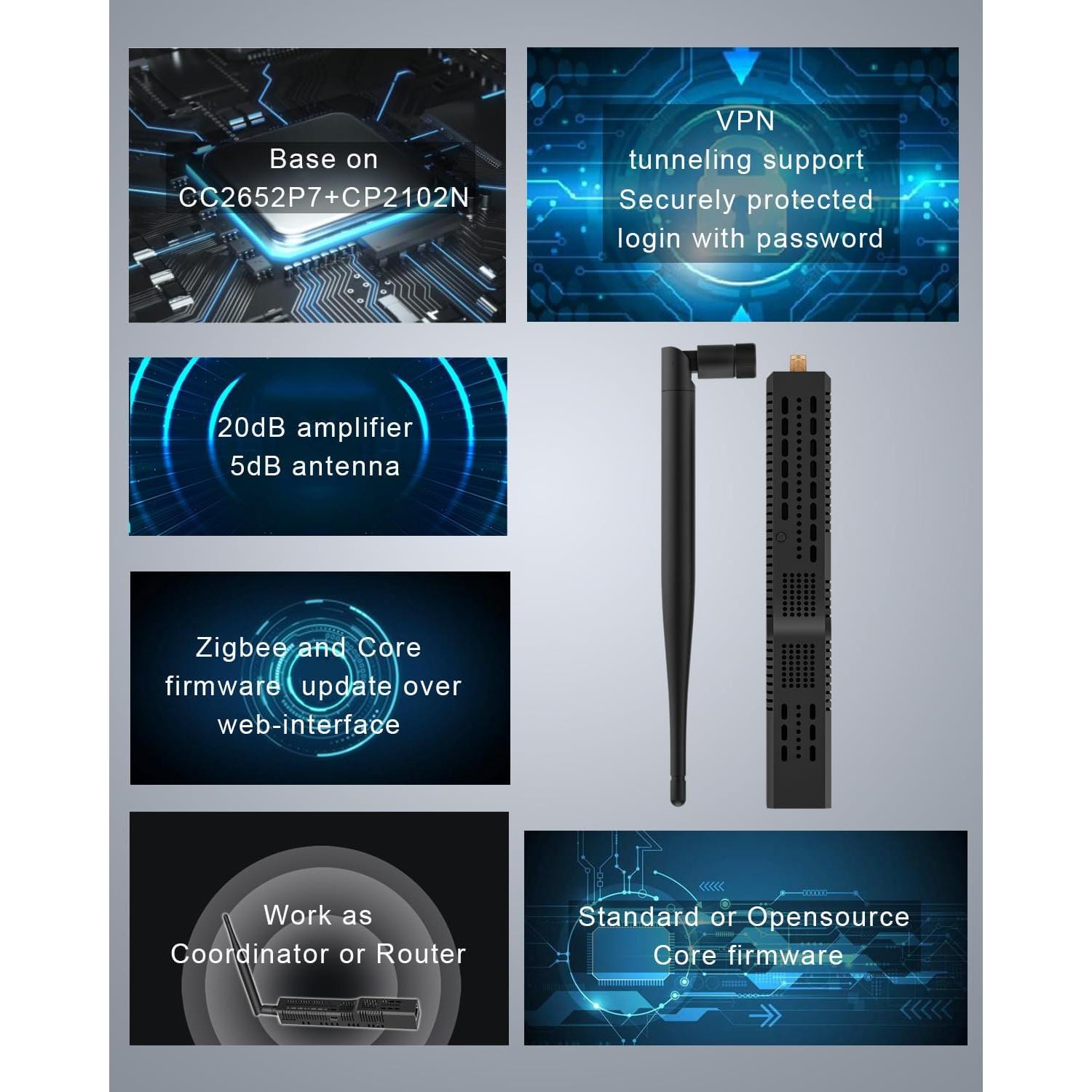 Coordinador Zigbee SMLIGHT SLZB-06P7 con PoE y USB