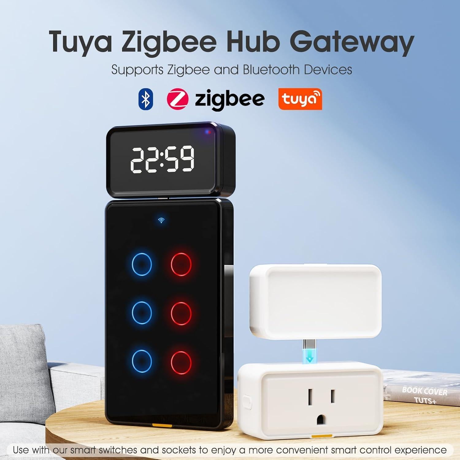 Hub Inteligente Tuya Zigbee 3.0 con Puerto Tipo-C, Negro