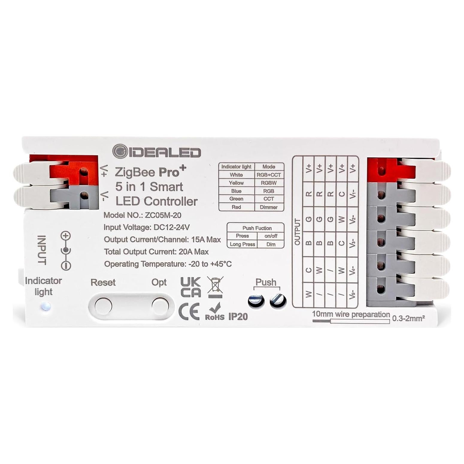 Controlador LED GIDEALED ZigBee 3.0 5 en 1 para Tira RGBWW