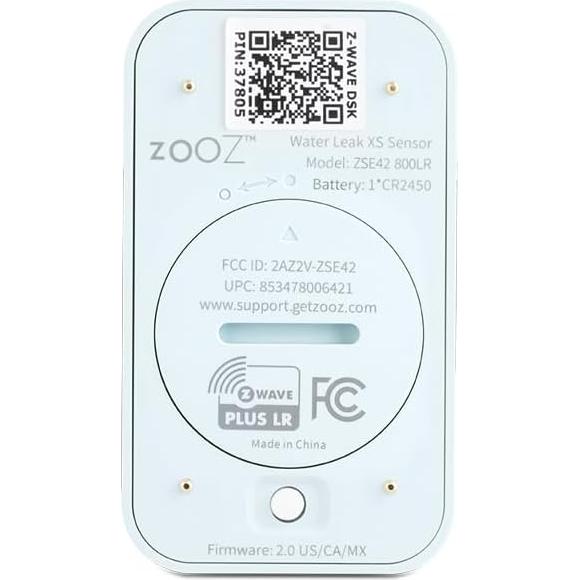 Sensor de fuga de agua Zooz ZSE42 800LR Z-Wave para inundaciones
