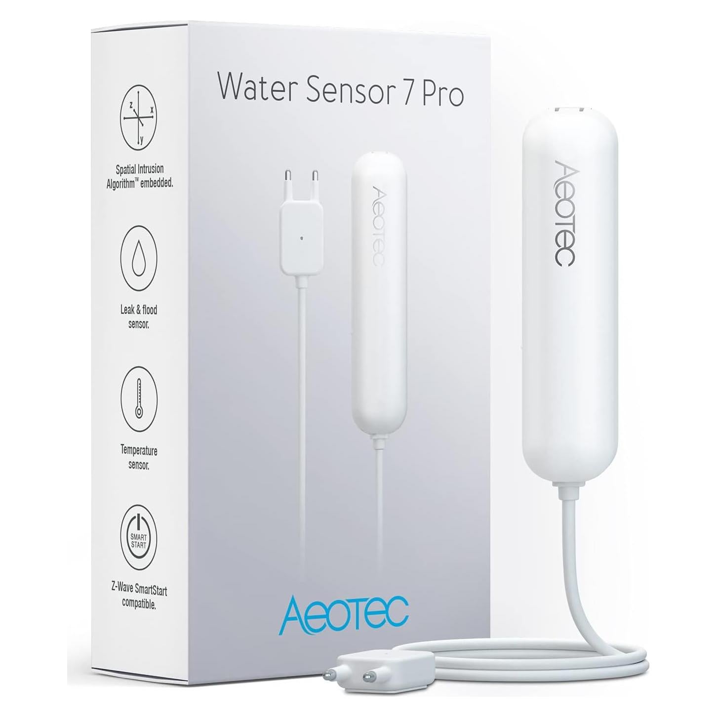 Sensor de Agua 7 Pro Aeotec Z-Wave Plus, Inundación y Temperatura