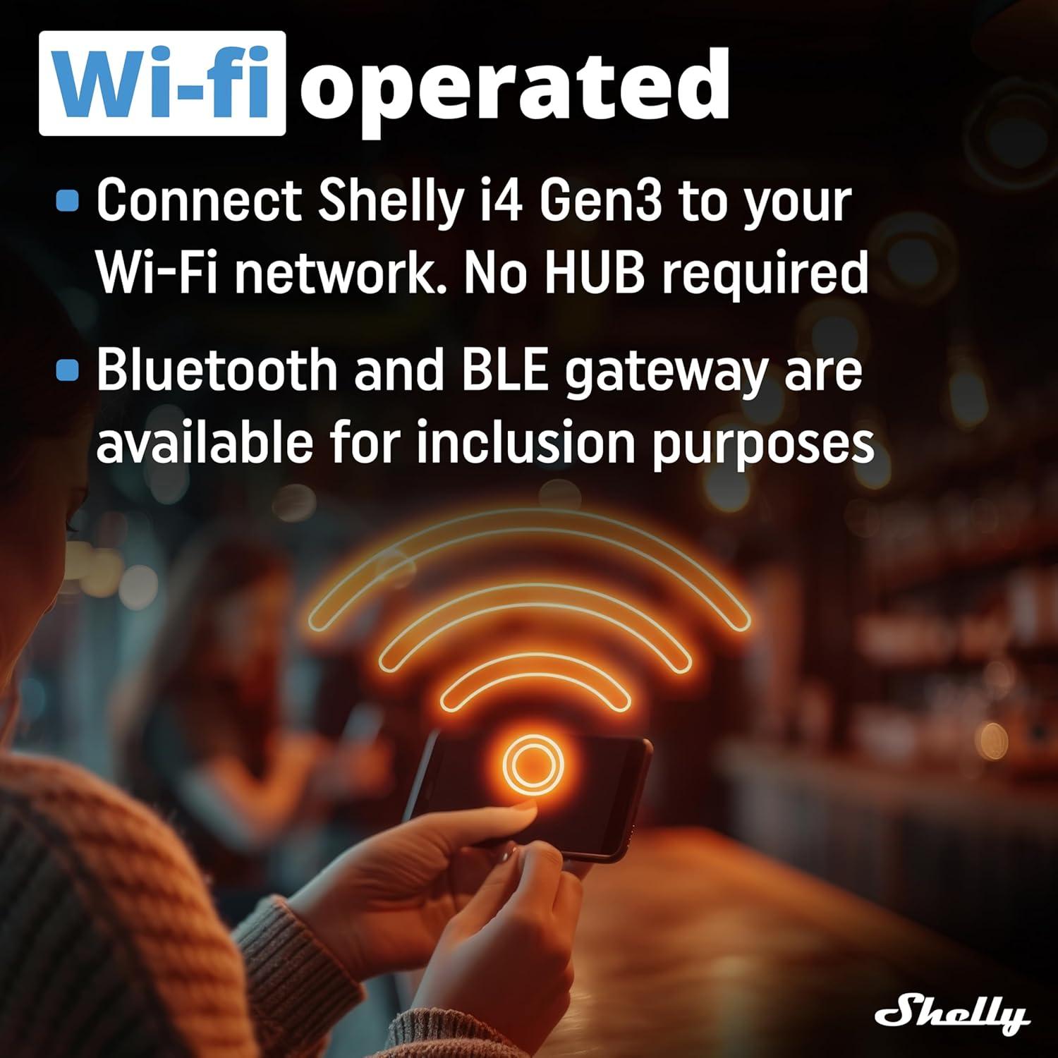 Controlador WiFi Shelly i4 Gen3 | 4 Entradas Digitales | Automatización