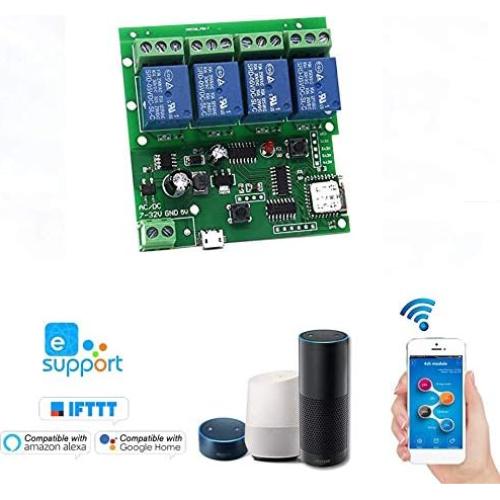 Módulo Relé Inteligente WiFi MHCOZY 5-32V 4CH Control Remoto