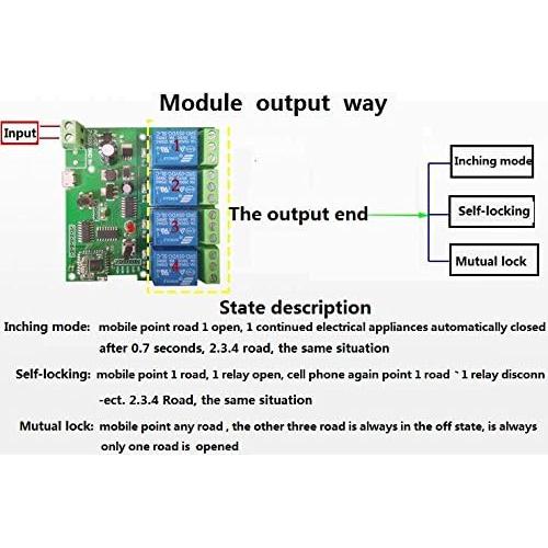 Módulo Relé Inteligente WiFi MHCOZY 5-32V 4CH Control Remoto
