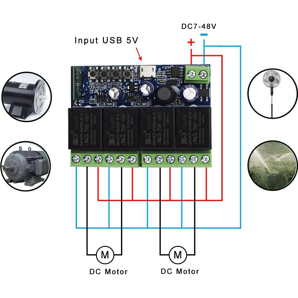 Módulo Relé Inteligente WiFi 4 Canales QIACHIP Control Remoto