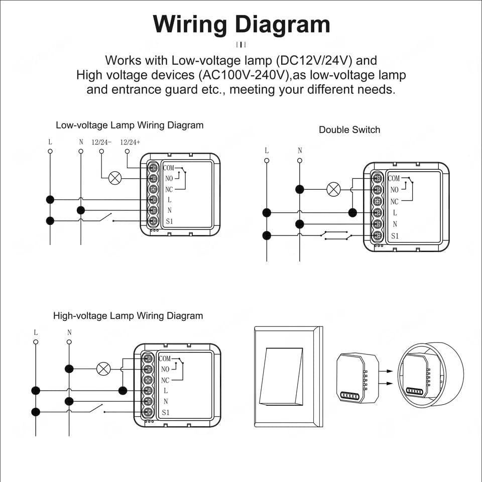 Interruptor Inteligente ZigBee URURTM 1 Canal 12V 24V AC