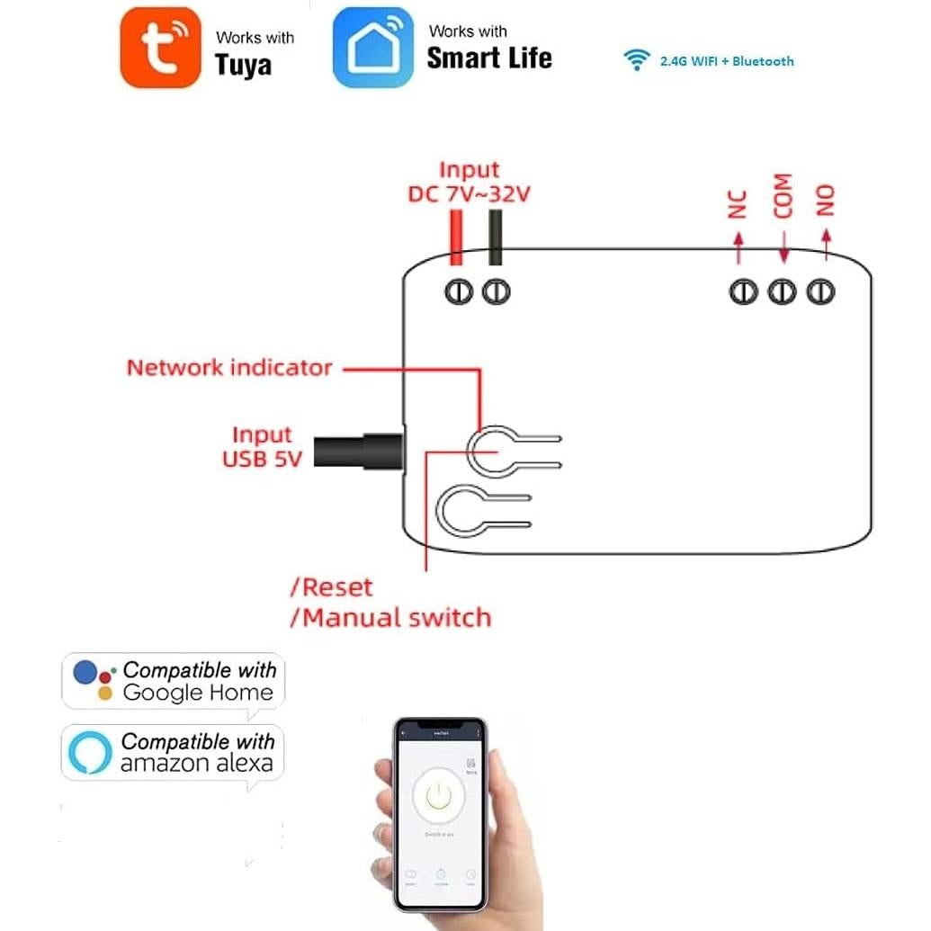 Interruptor Relé Inalámbrico WiFi MHCOZY 5V 1 Canal Control Remoto