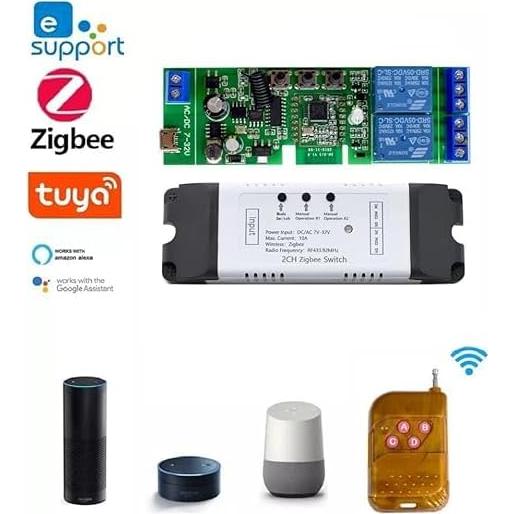 Interruptor Relé Inteligente Zigbee Huacaoe 2 Canales 5-32V