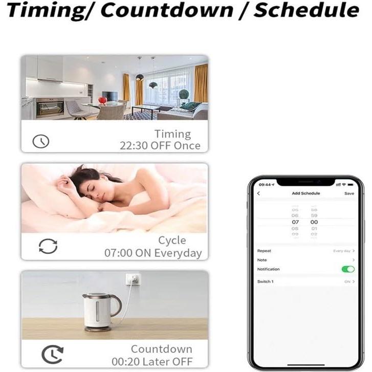 Interruptor Inteligente ZigBee MHCOZY 2 Canales 5V-250V