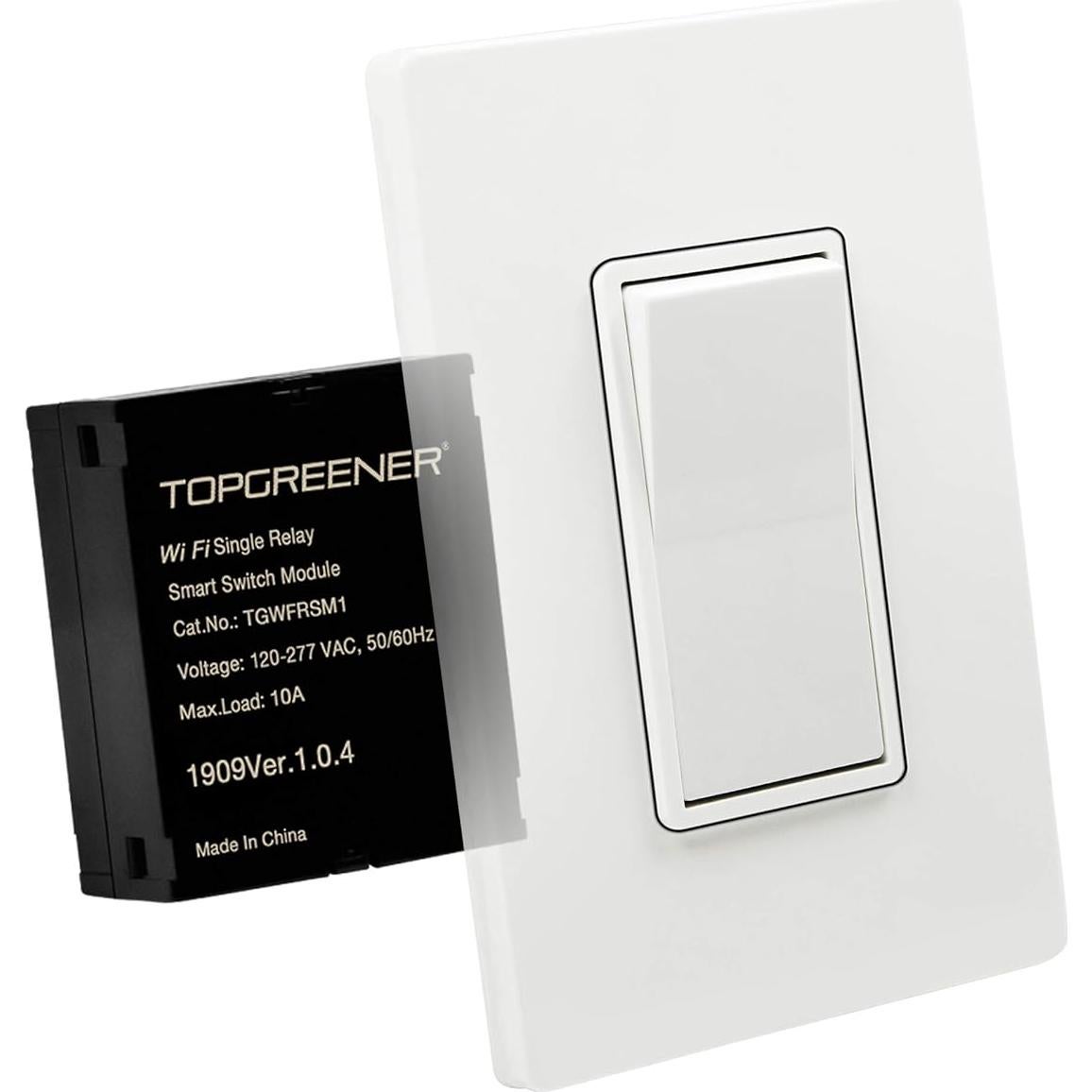 Módulo de Relé Wi-Fi TOPGREENER TGWFRSM1, Interruptor Inteligente Oculto