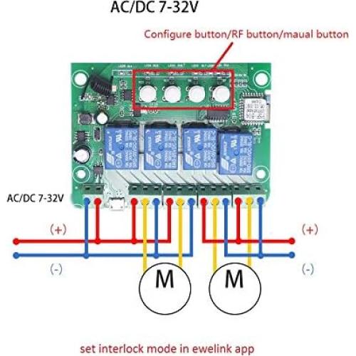 Módulo Interruptor Inteligente WiFi MHCOZY 4CH 5-32V