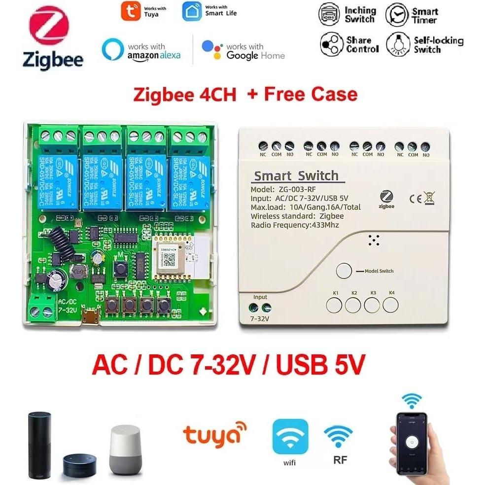 Interruptor Inteligente Zigbee Yitouniu ZG-003-RF 4CH 7-32V