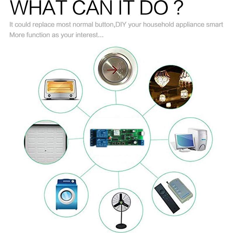 Interruptor Inteligente Inalámbrico WiFi 2CH eWelink 5-32V