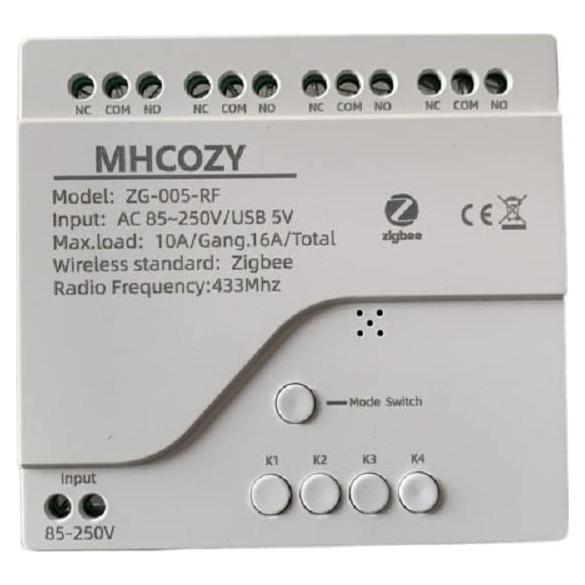 Interruptor de Relé Inalámbrico Zigbee MHCOZY 4CH 85-250V