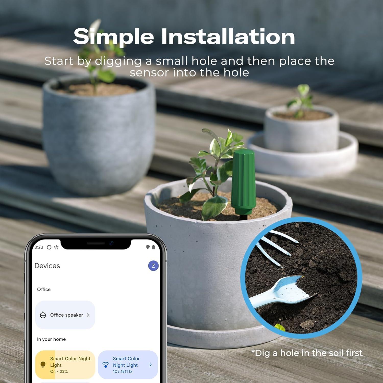 Sensor de Humedad de Suelo THIRDREALITY, Sonda Capacitiva, Zigbee