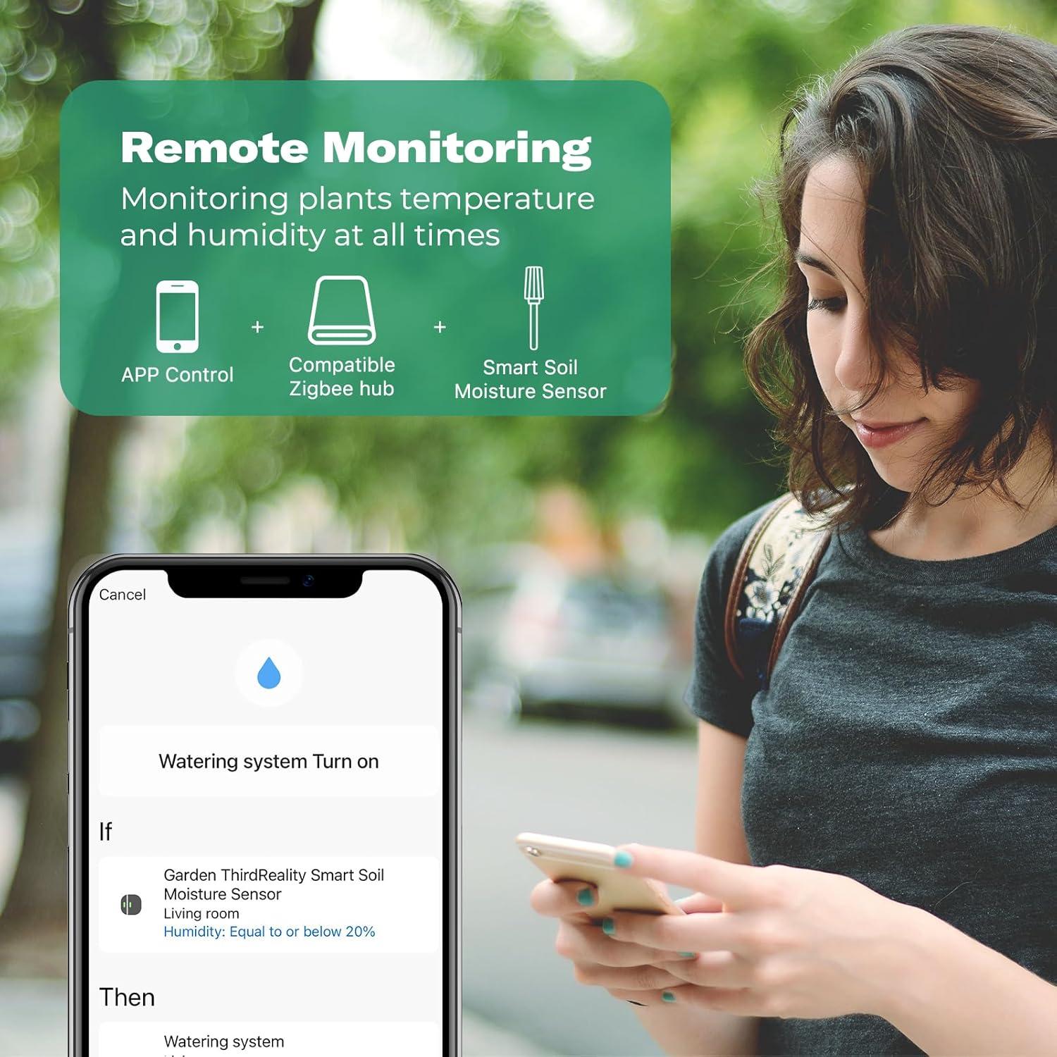 Sensor de Humedad de Suelo THIRDREALITY, Sonda Capacitiva, Zigbee