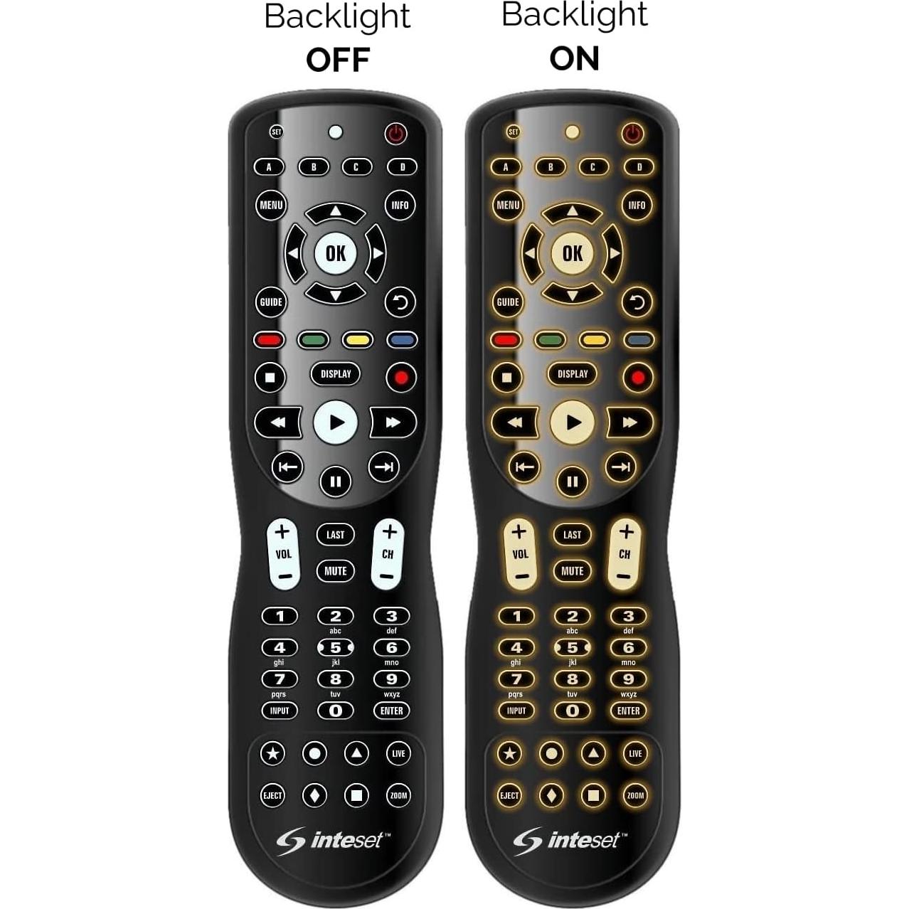 Control Remoto Universal Inteset INT-422 Retroiluminado 4 en 1
