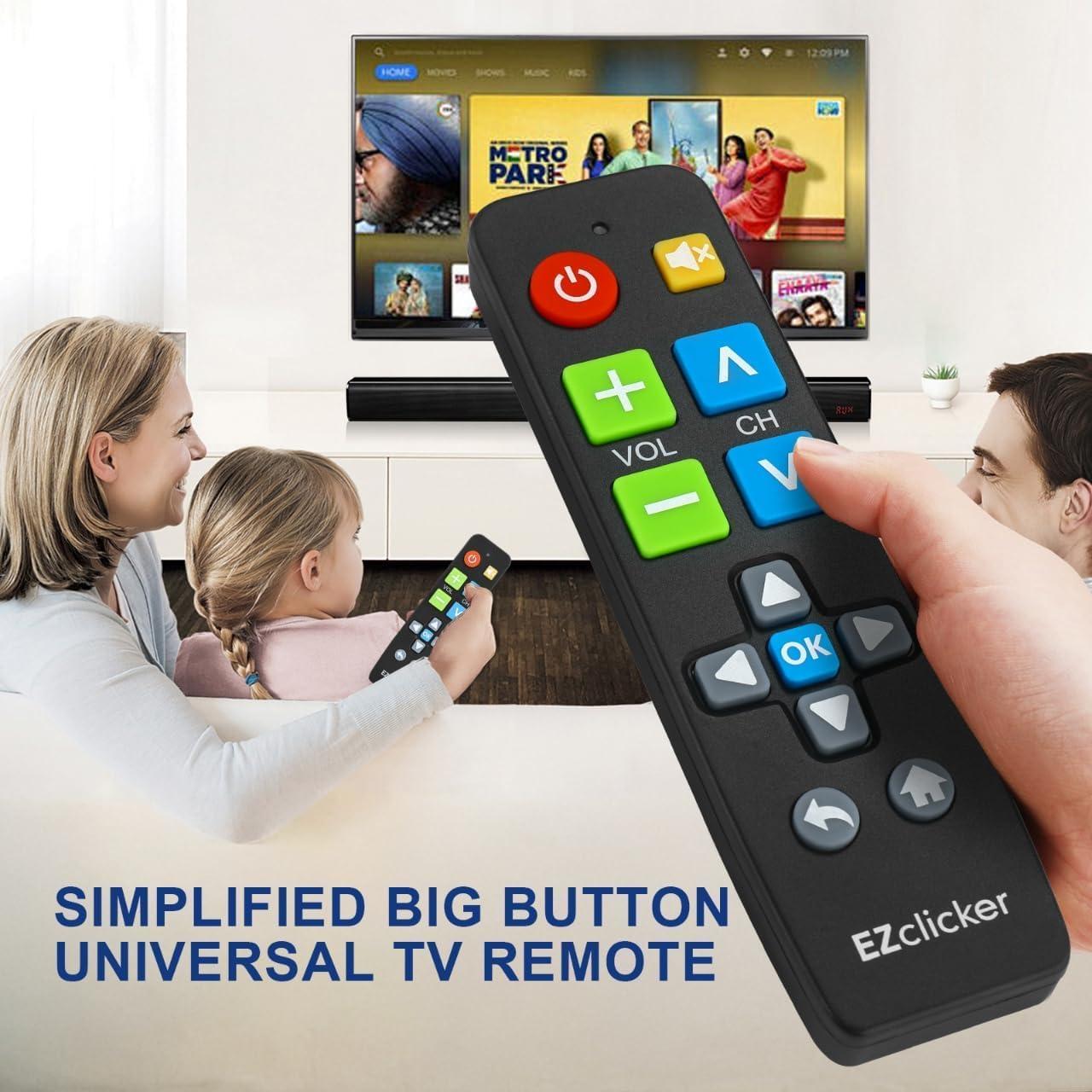 Control Remoto Universal TV Benoo EZCPTVB Botón Grande Negro