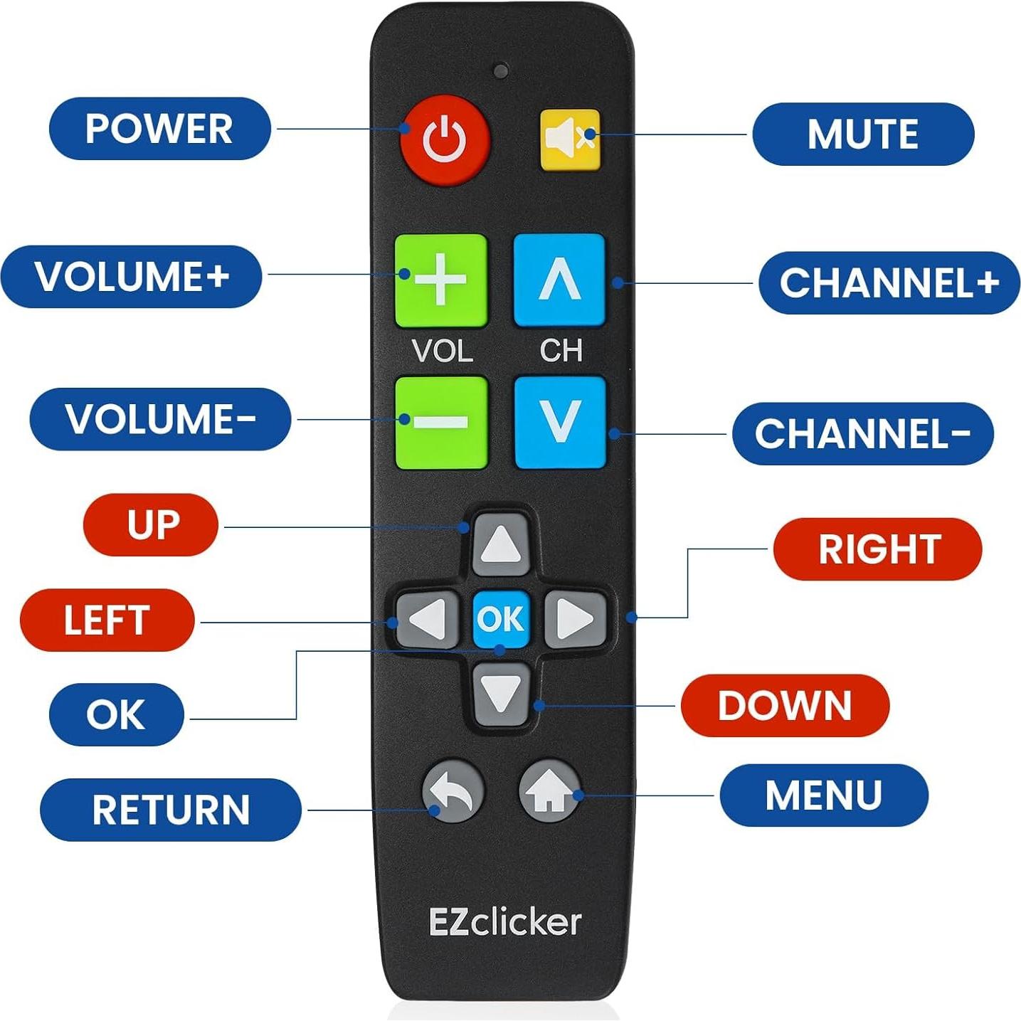 Control Remoto Universal TV Benoo EZCPTVB Botón Grande Negro