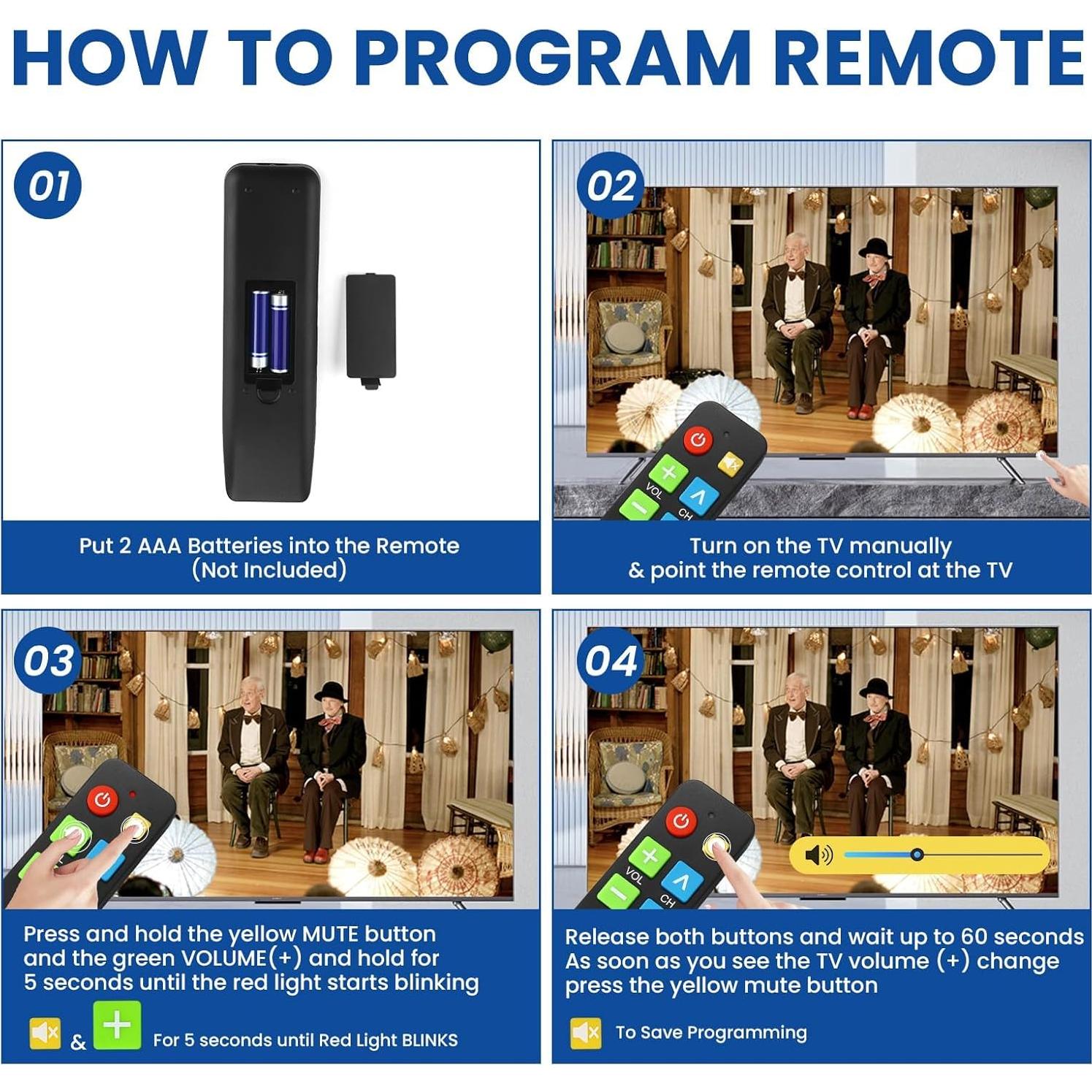 Control Remoto Universal TV Benoo EZCPTVB Botón Grande Negro