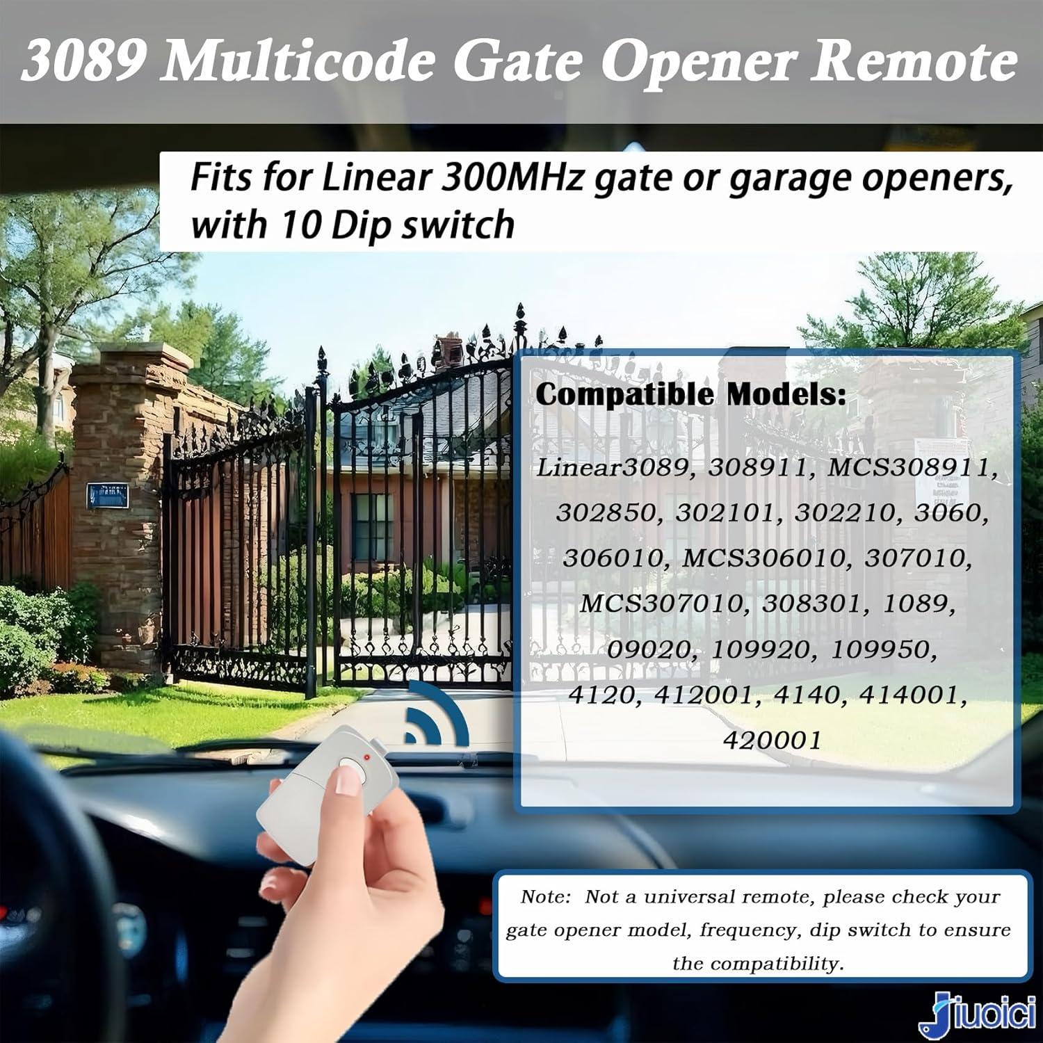 Control Remoto Multicode 3089 Jiuoici 2-Pack 300MHz