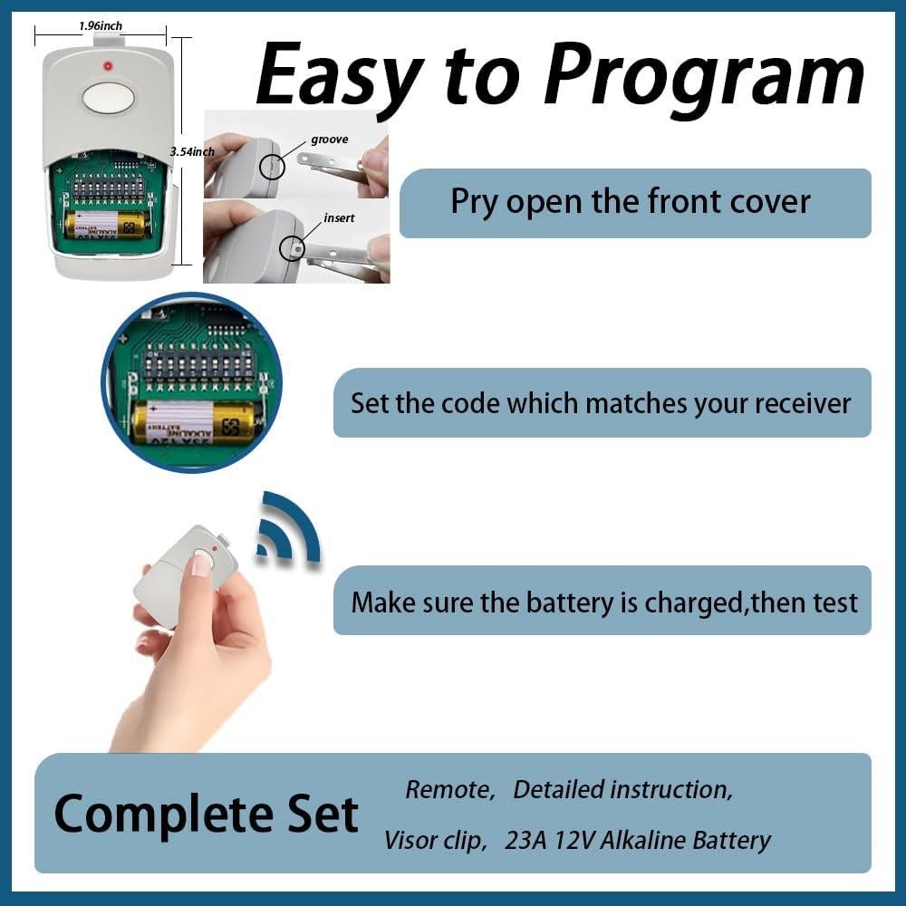 Control Remoto Multicode 3089 Jiuoici 2-Pack 300MHz