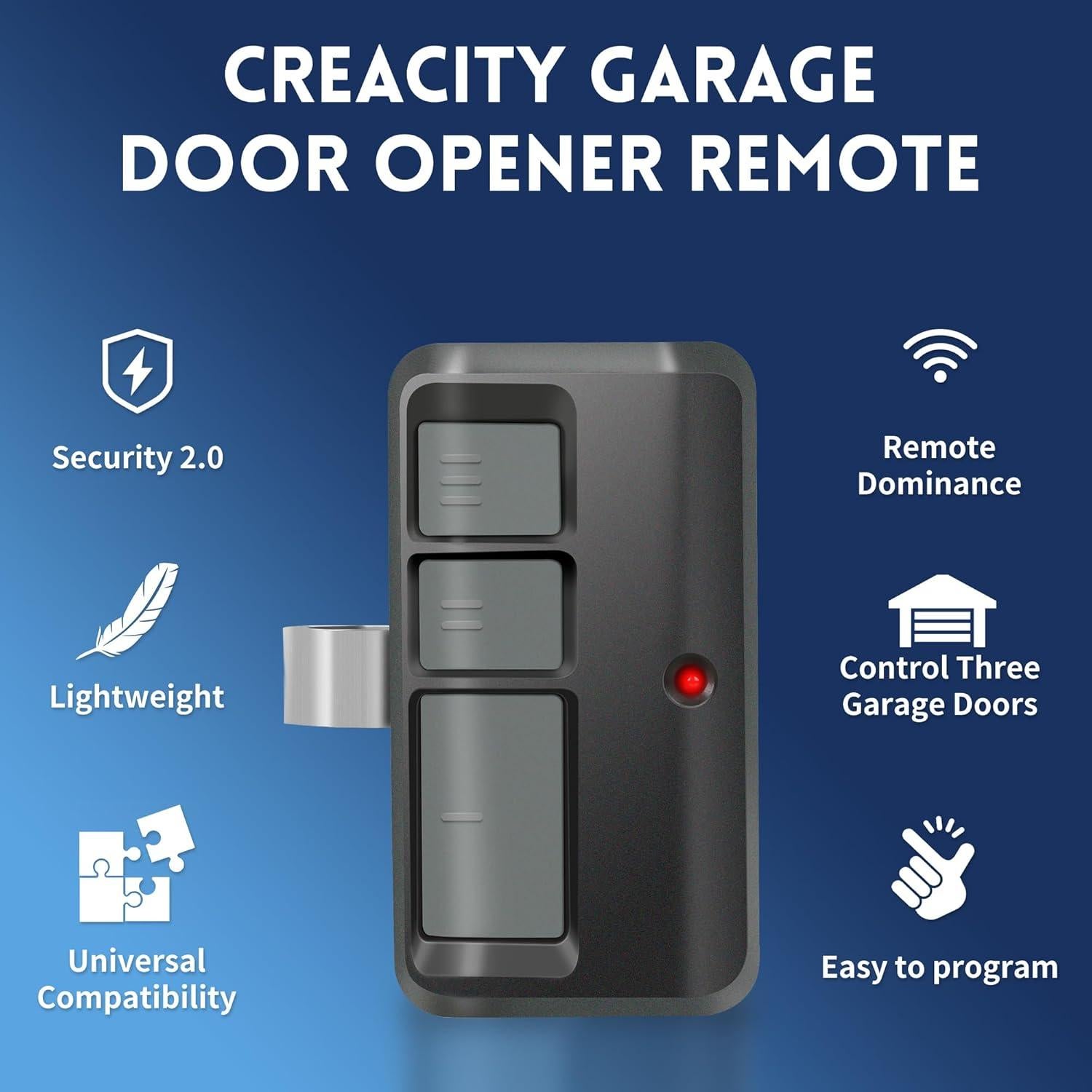 Control Remoto Universal CreaCity 893Max para Puerta de Garaje