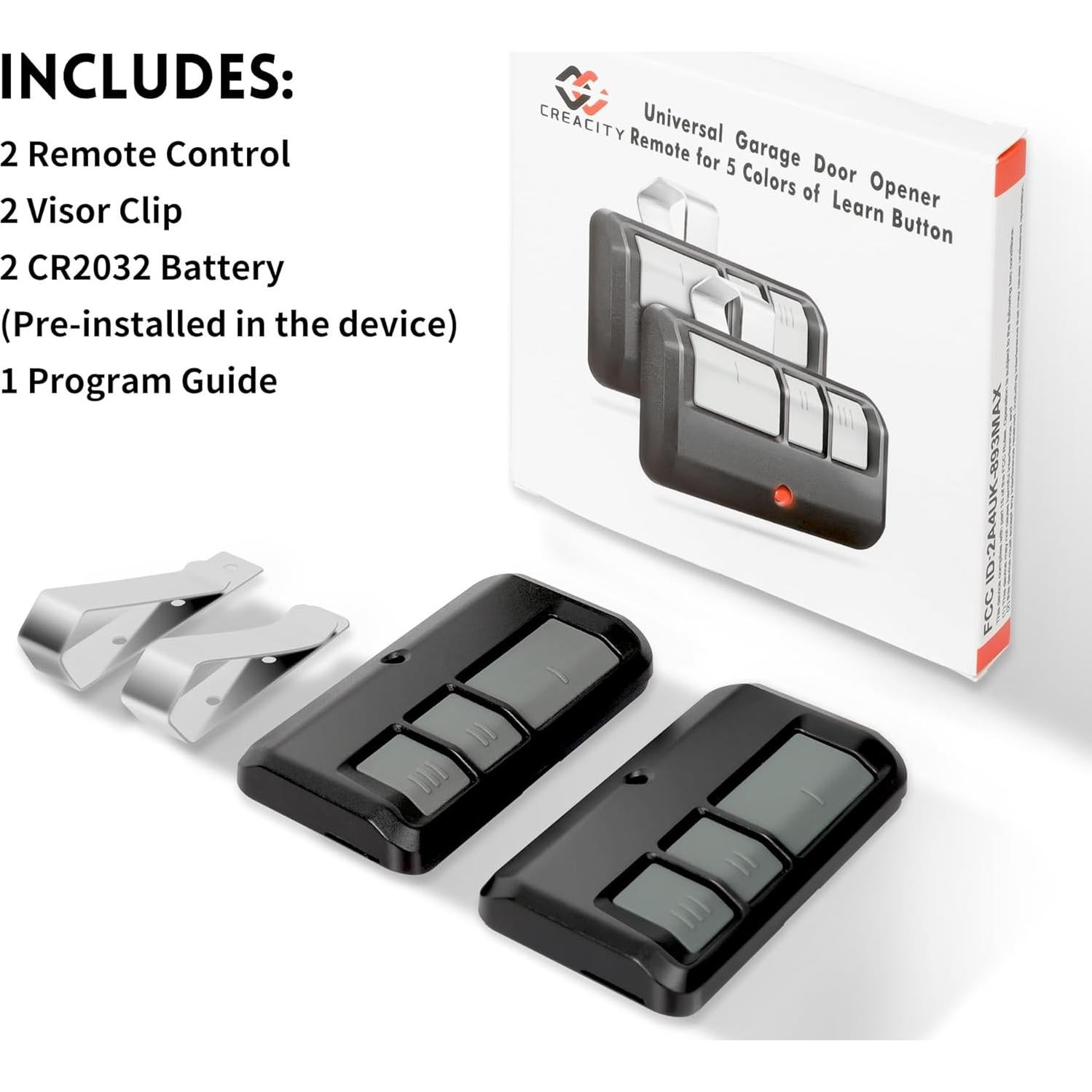 Control Remoto Universal CreaCity 893Max para Puerta de Garaje