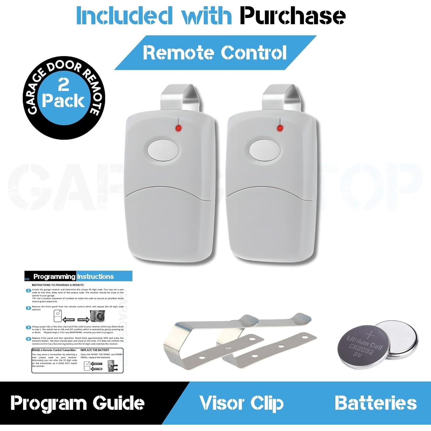 Control Remoto Garage Stop 2X Multicode 308911 300MHz