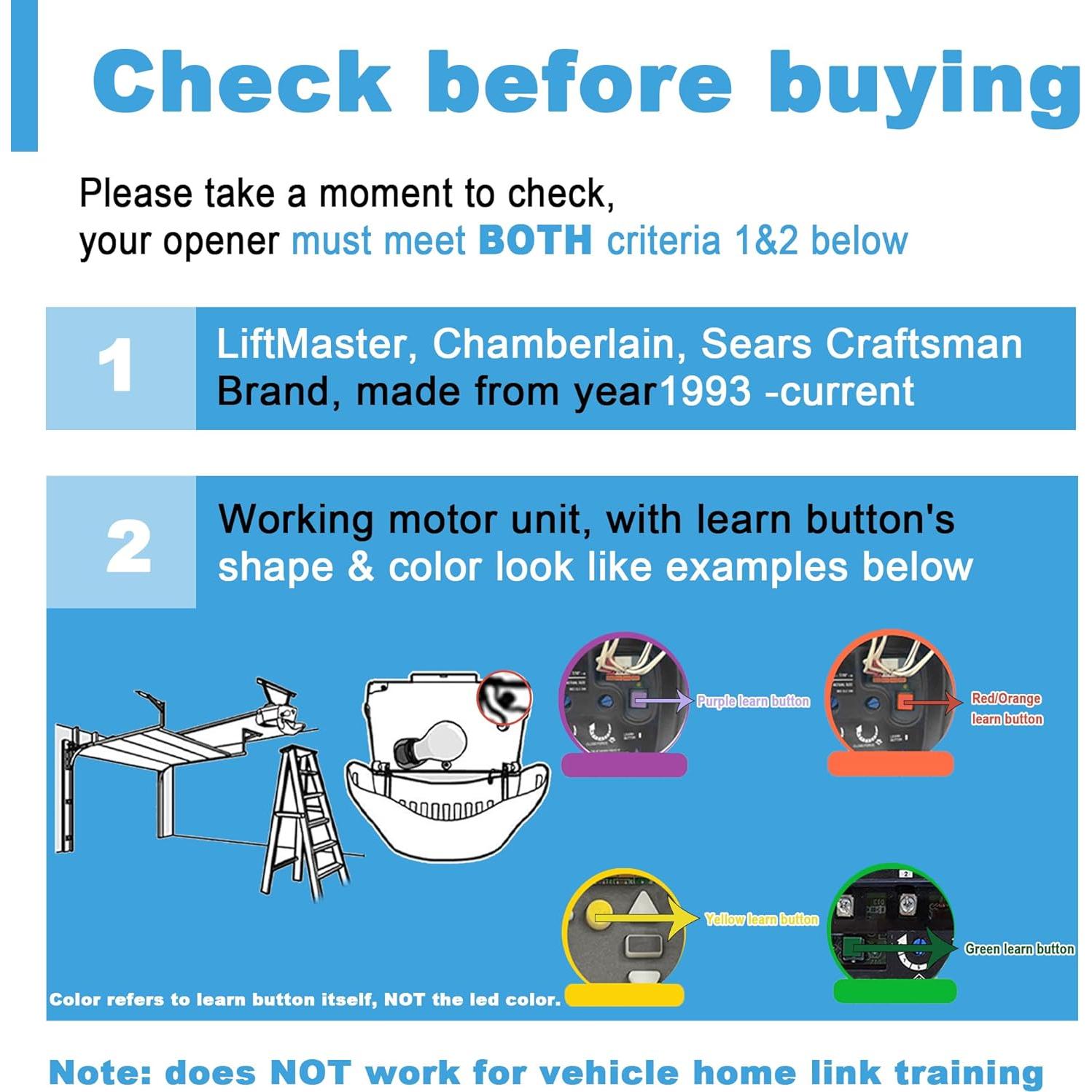 Control Remoto Universal para Garaje LAWOHO 892MAX - Paquete de 2