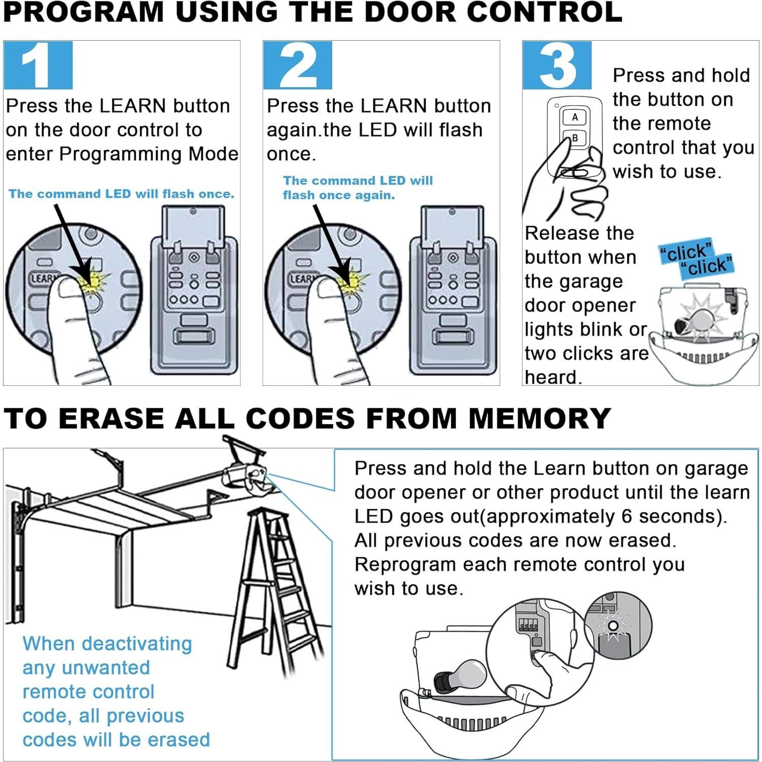 Control Remoto Universal para Garaje LAWOHO 892MAX - Paquete de 2